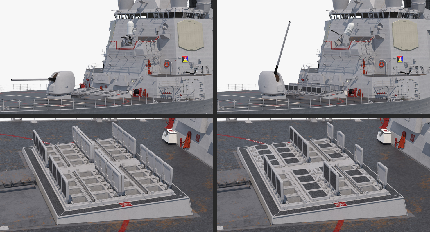 3D model Arleigh Burke Destroyer Decatur DDG 73 Rigged