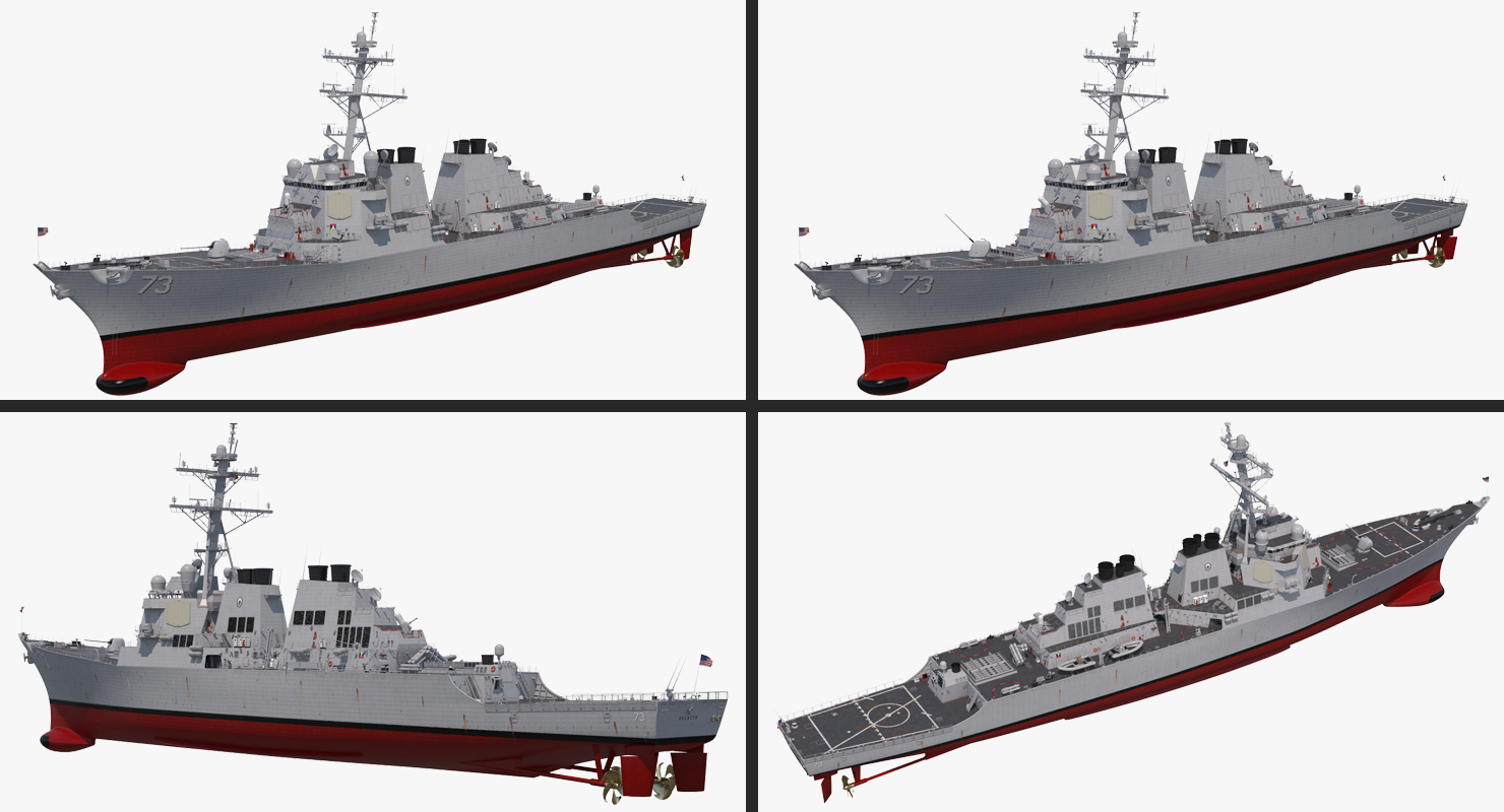 3D model Arleigh Burke Destroyer Decatur DDG 73 Rigged