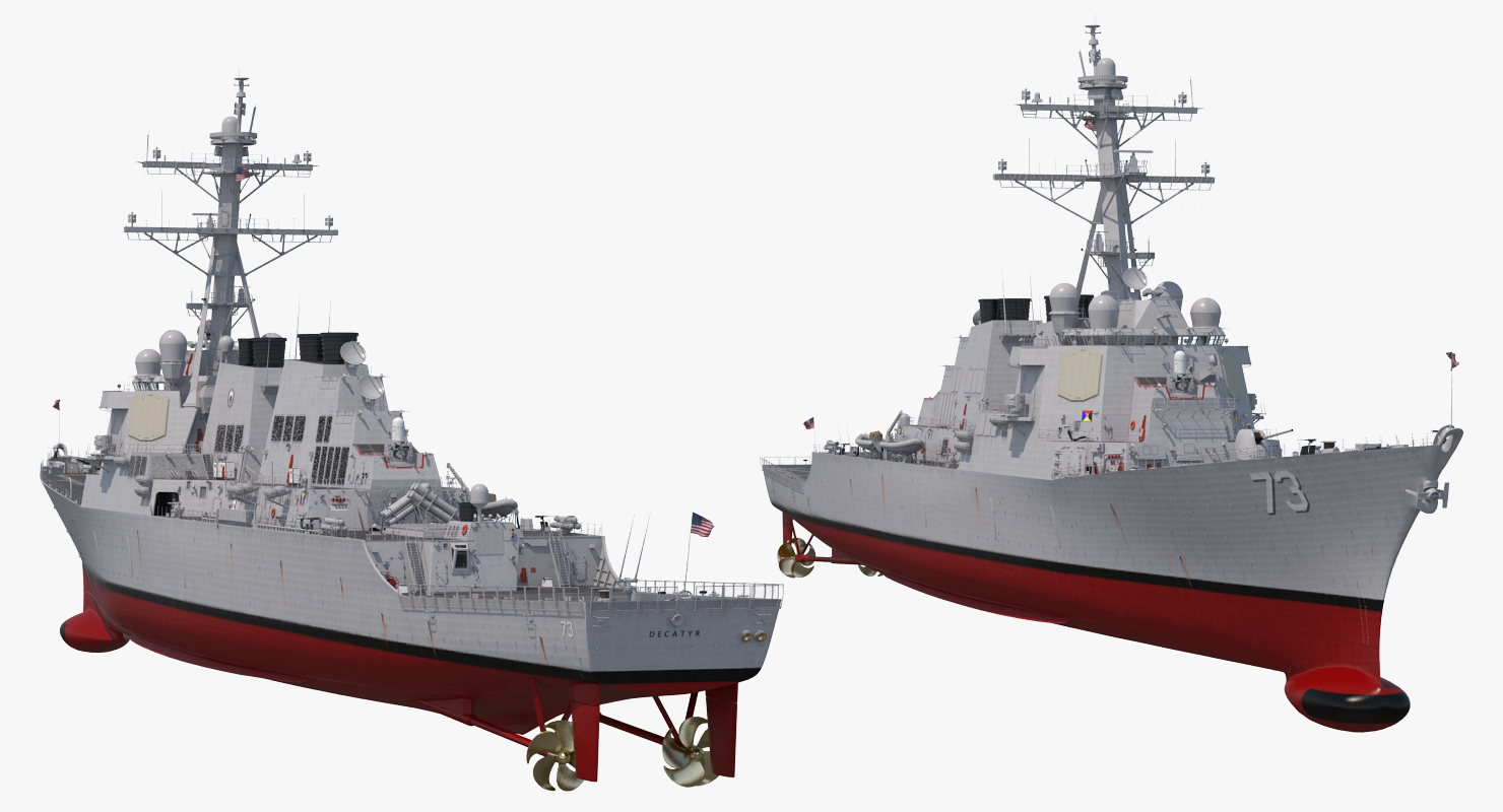 3D model Arleigh Burke Destroyer Decatur DDG 73 Rigged