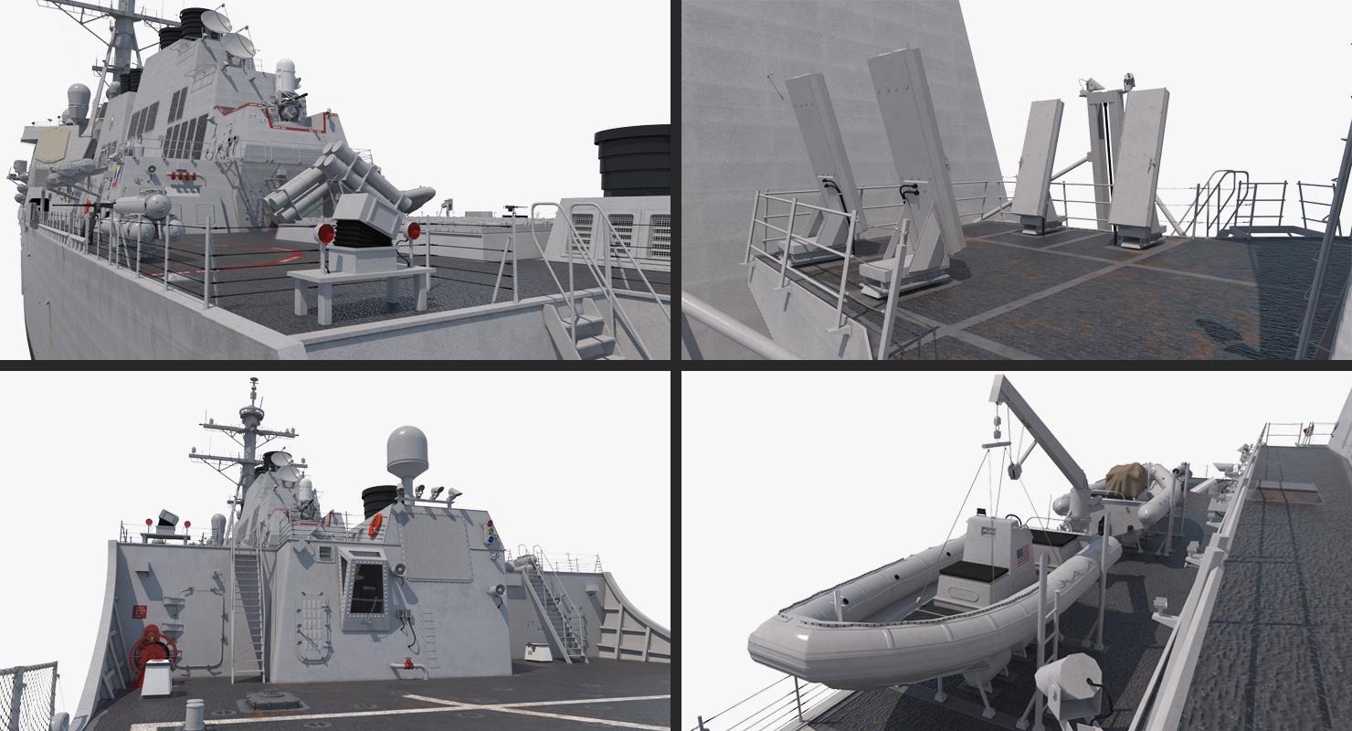 3D model Arleigh Burke Destroyer Decatur DDG 73 Rigged