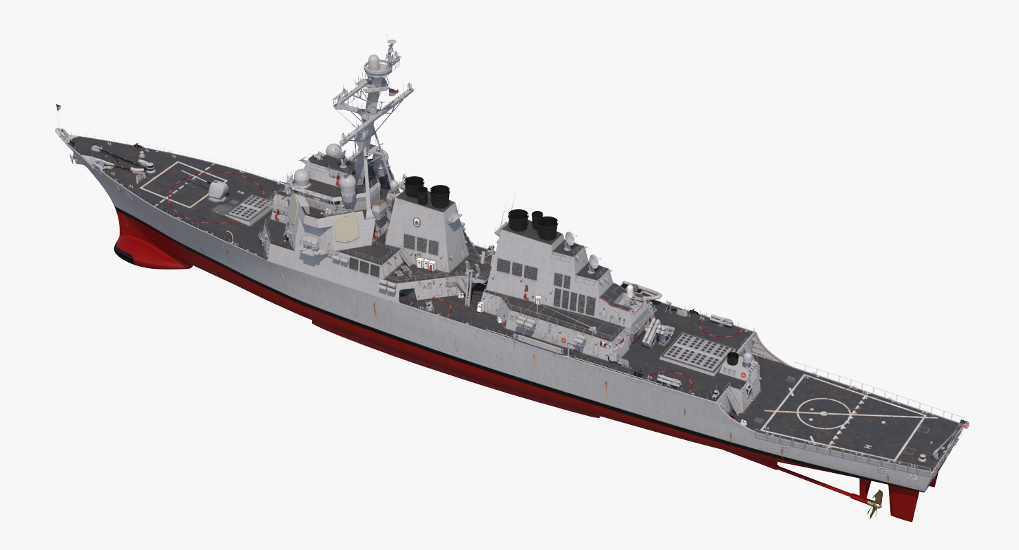3D model Arleigh Burke Destroyer Decatur DDG 73 Rigged