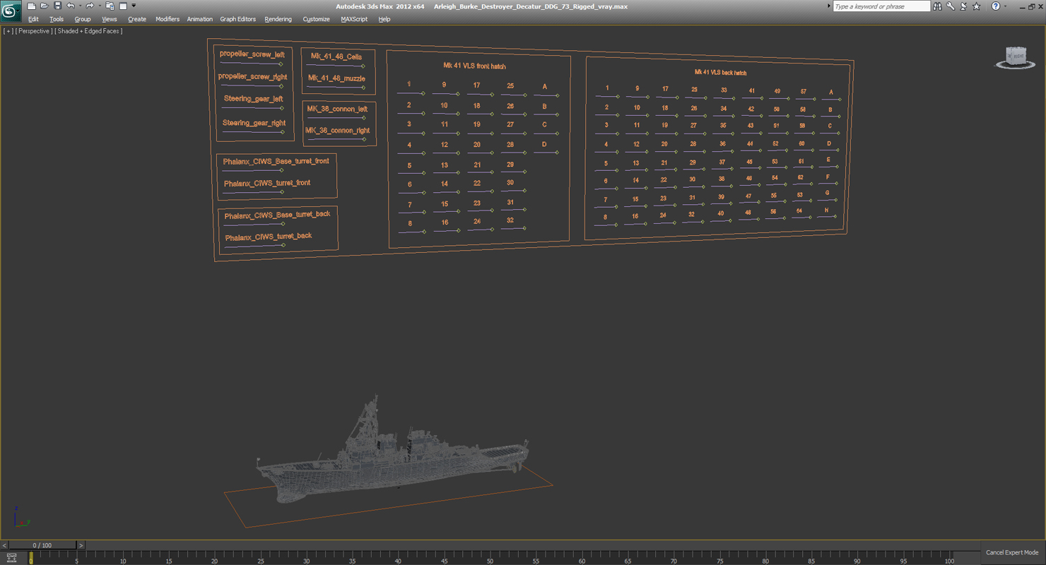 3D model Arleigh Burke Destroyer Decatur DDG 73 Rigged