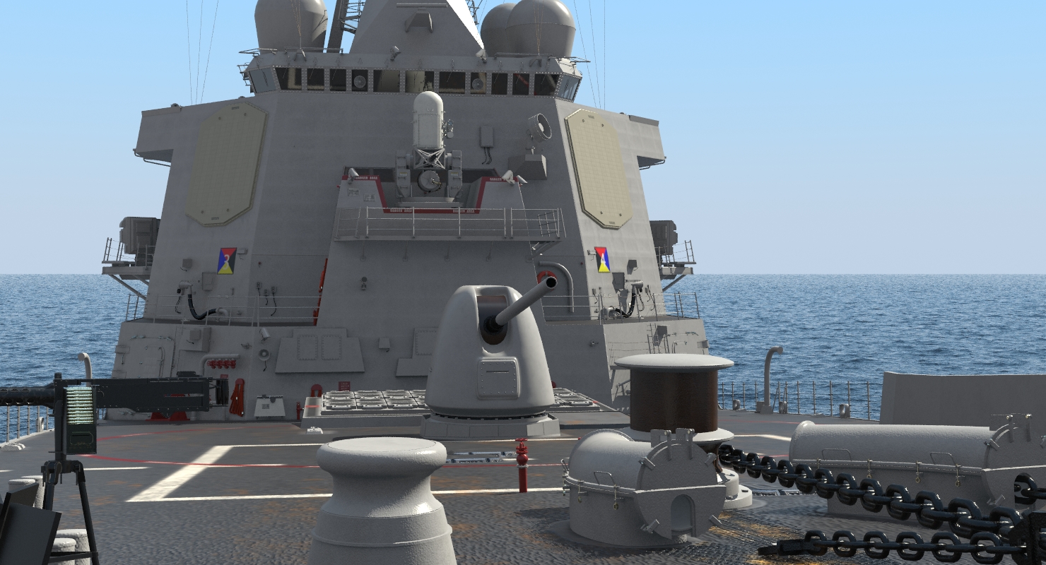 3D model Arleigh Burke Destroyer Decatur DDG 73 Rigged