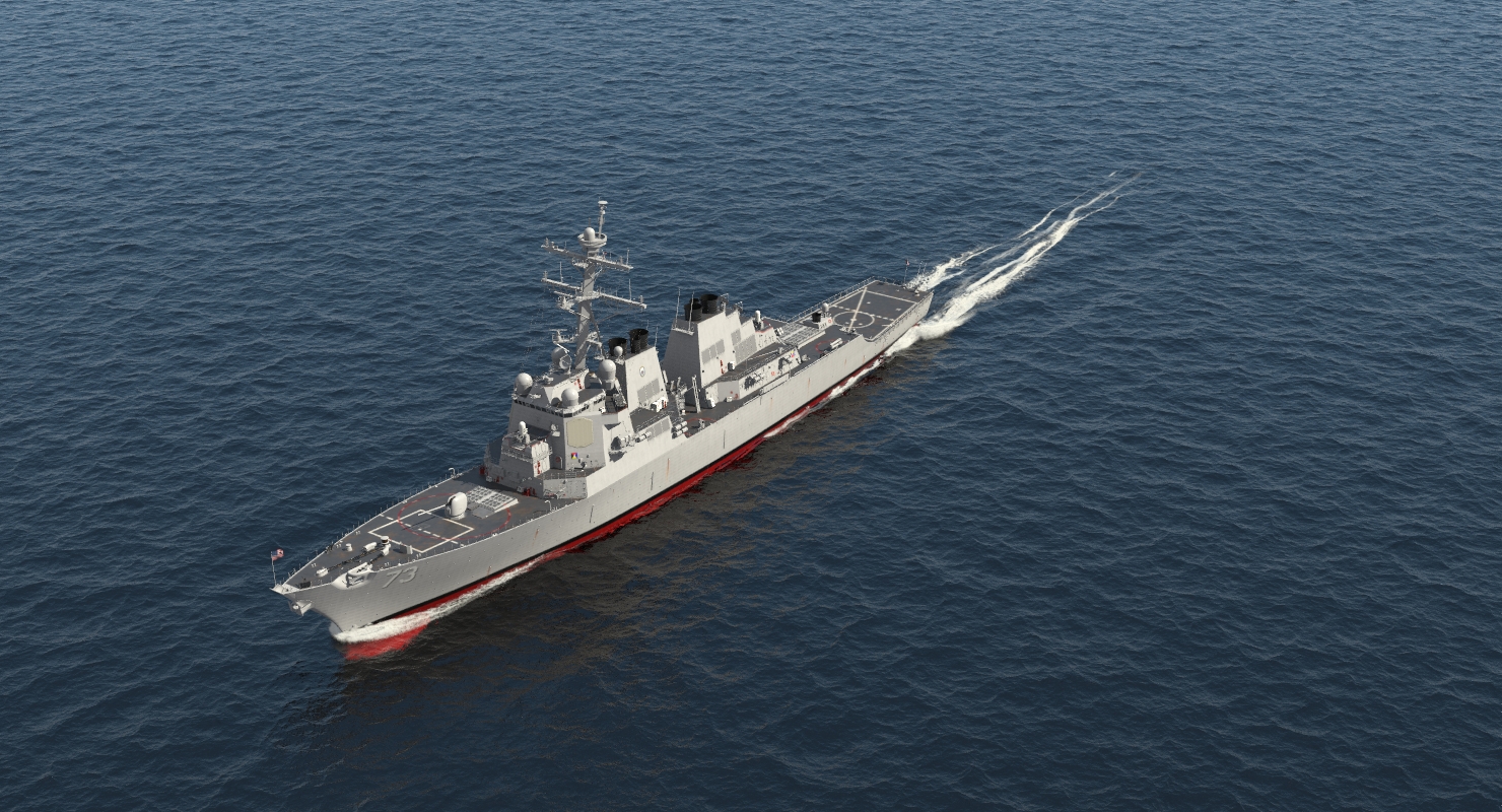 3D model Arleigh Burke Destroyer Decatur DDG 73 Rigged