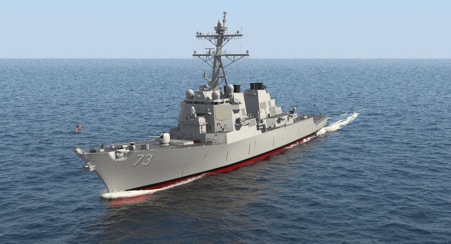 3D model Arleigh Burke Destroyer Decatur DDG 73 Rigged