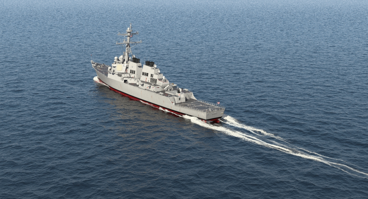 3D model Arleigh Burke Destroyer Decatur DDG 73 Rigged