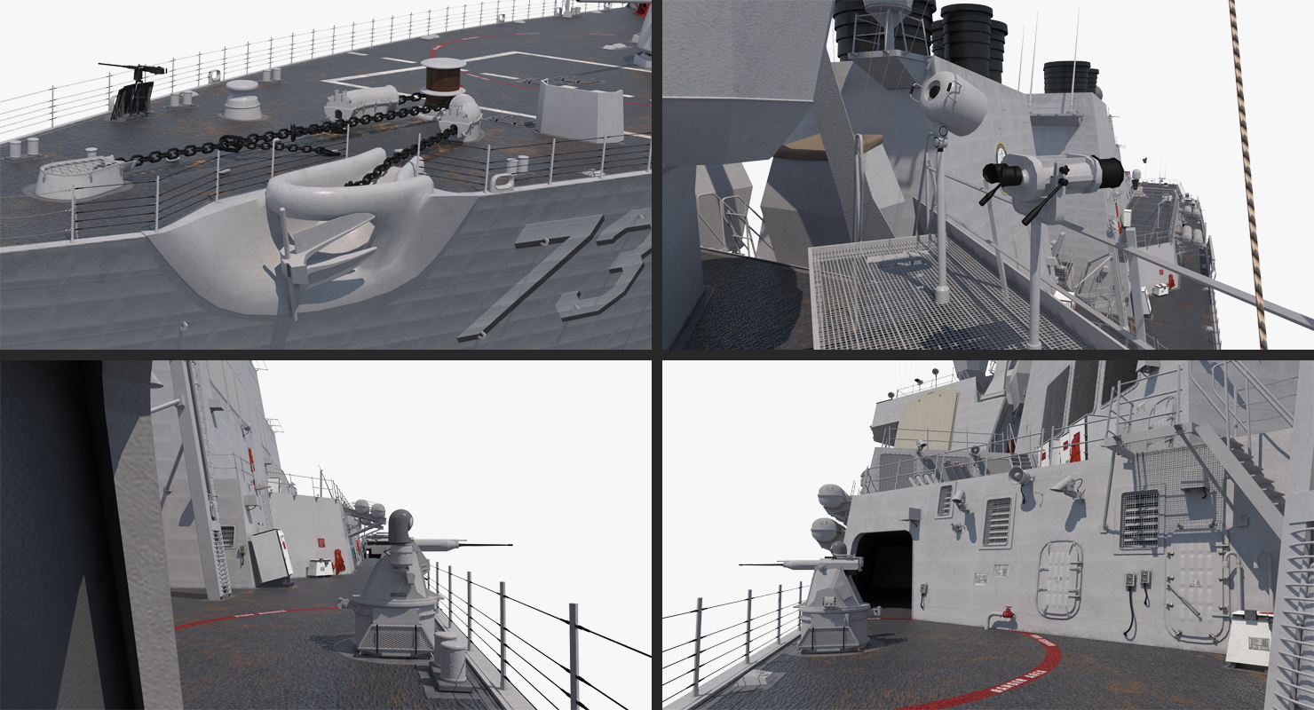 3D model Arleigh Burke Destroyer Decatur DDG 73 Rigged