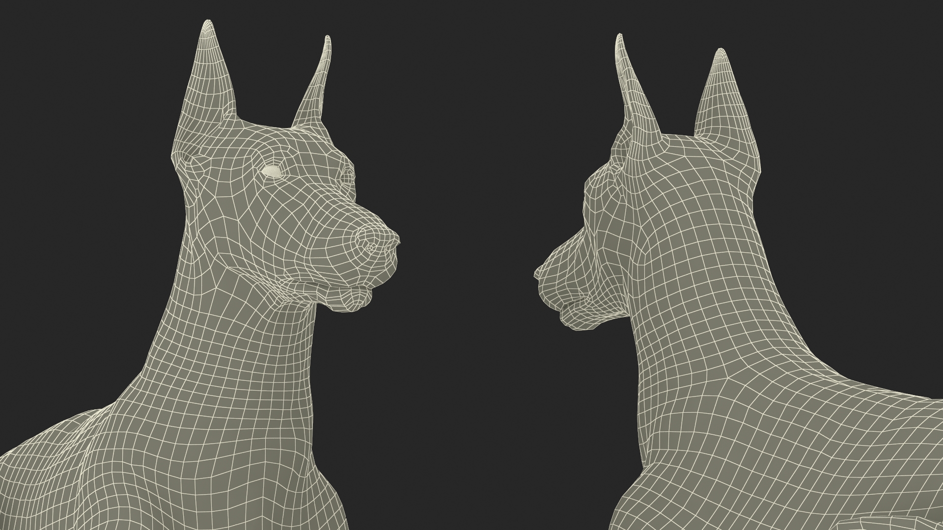 Doberman Pinscher Dog Lying Down 3D