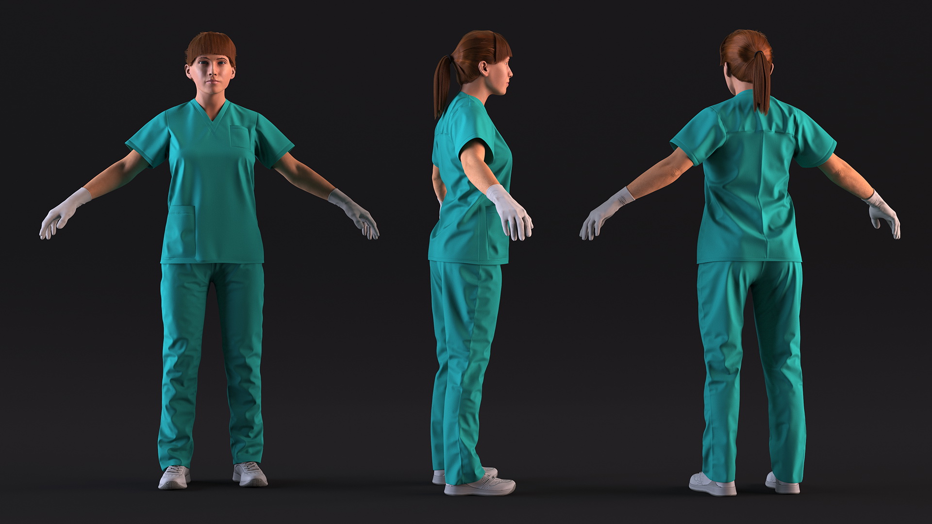 Female Doctor Character Fur 3D