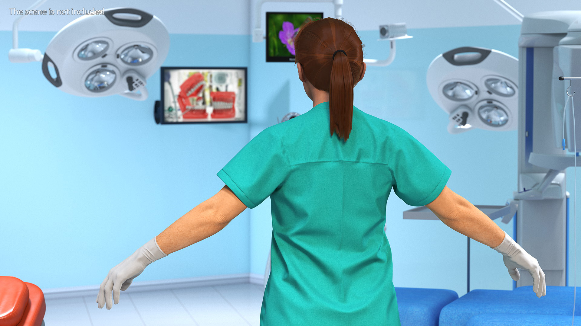 Female Doctor Character Fur 3D