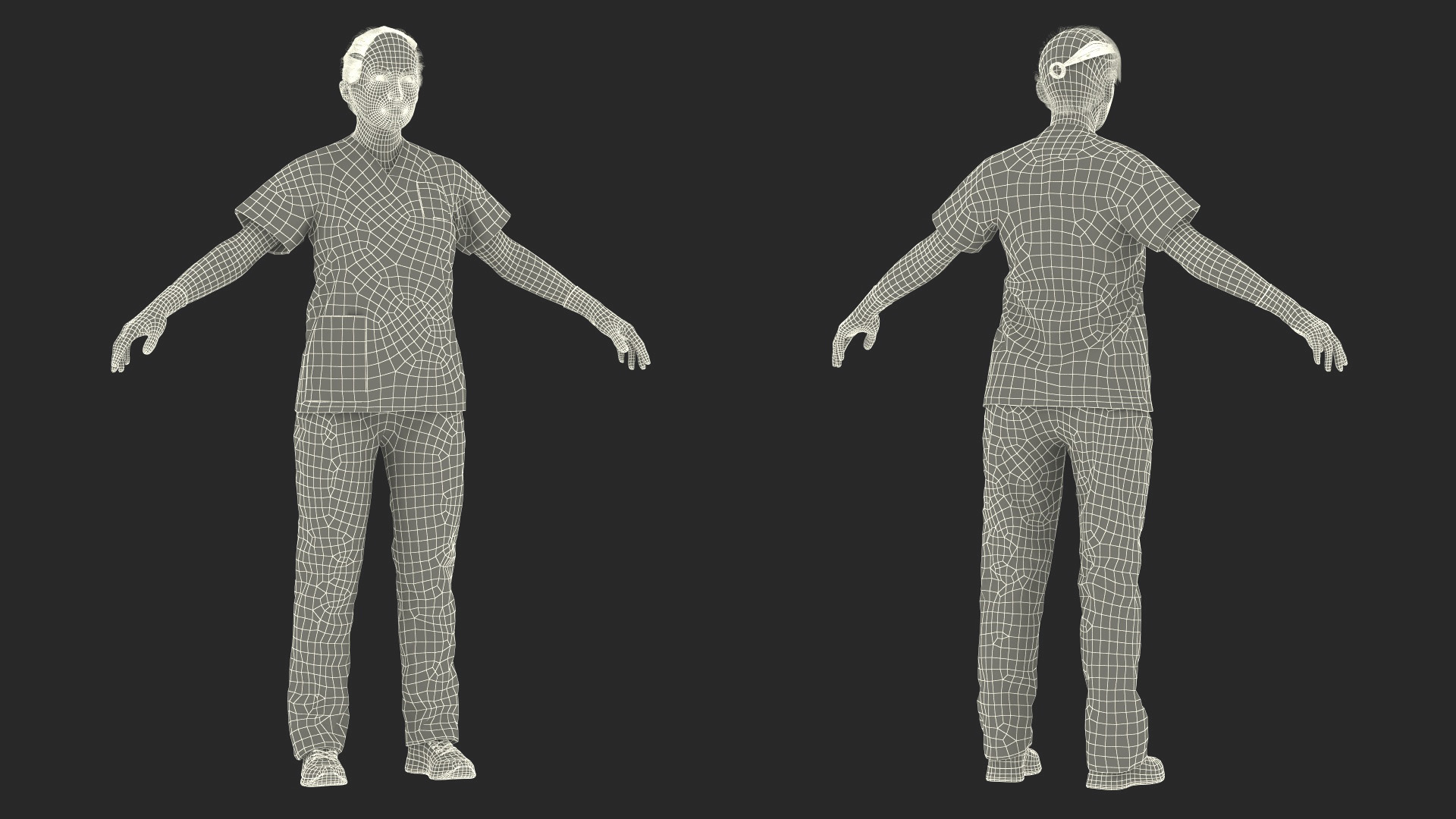 Female Doctor Character Fur 3D