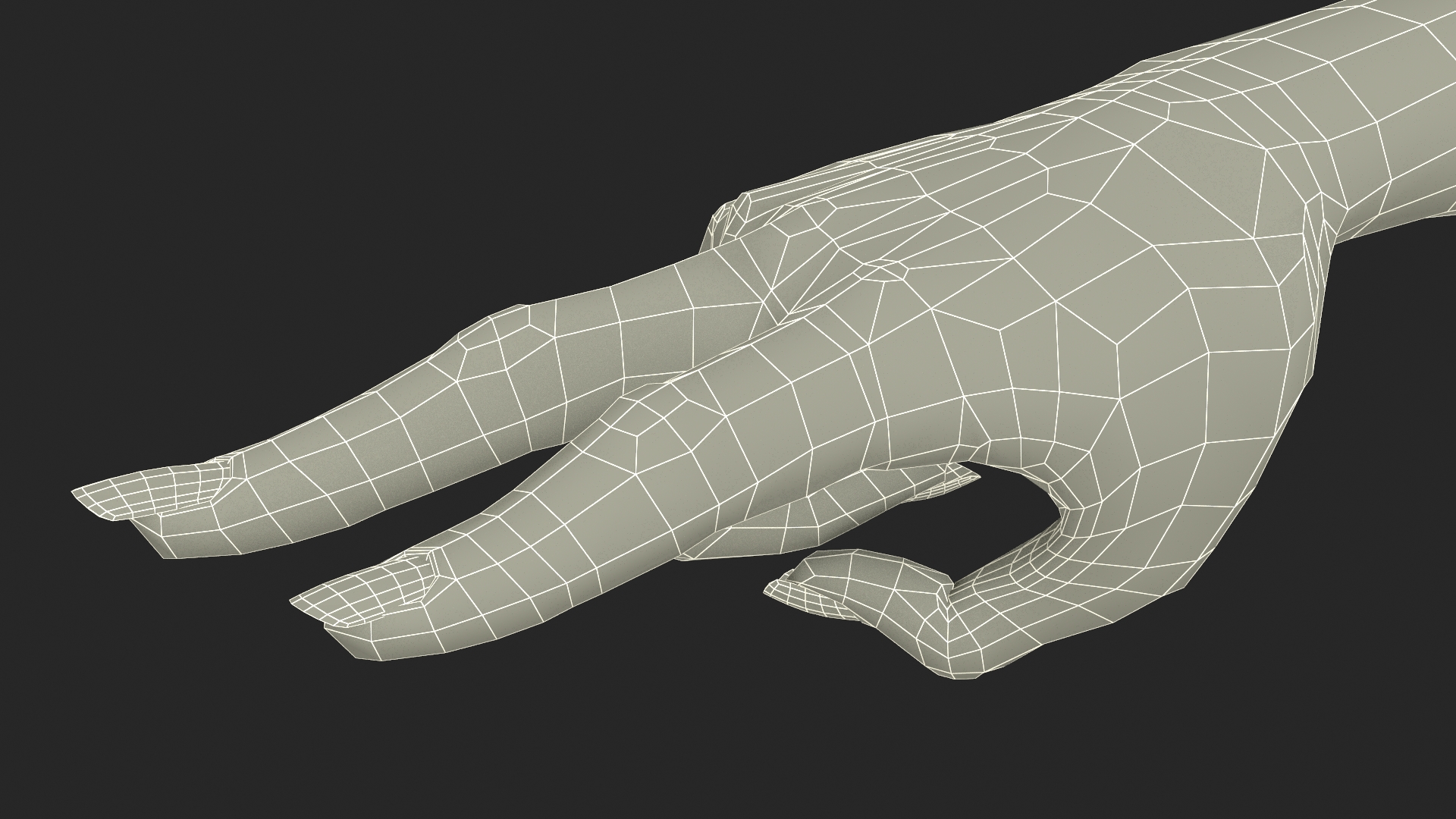 European Woman Hand Victory Sign Pose 3D