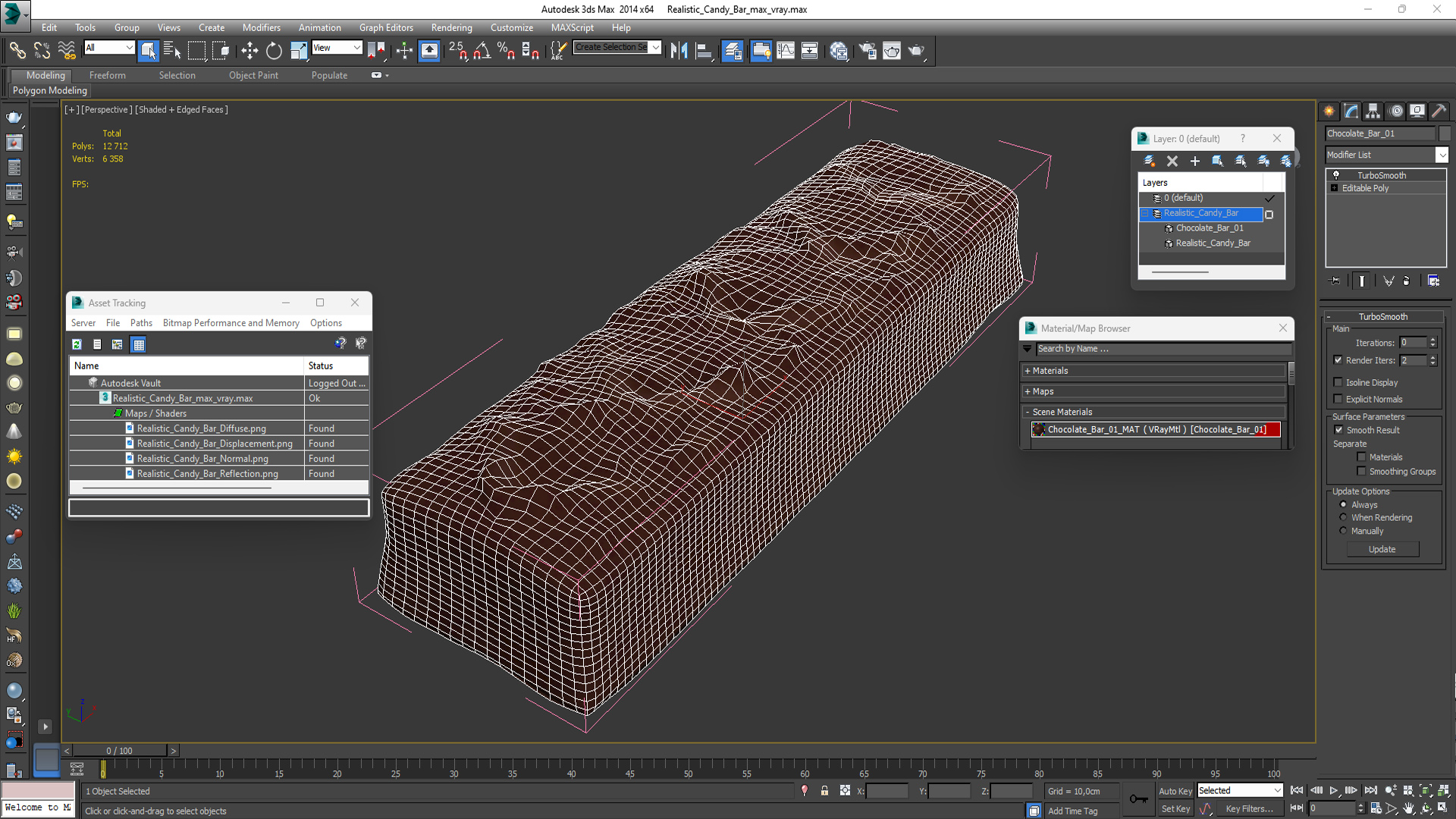 Realistic Candy Bar 3D model