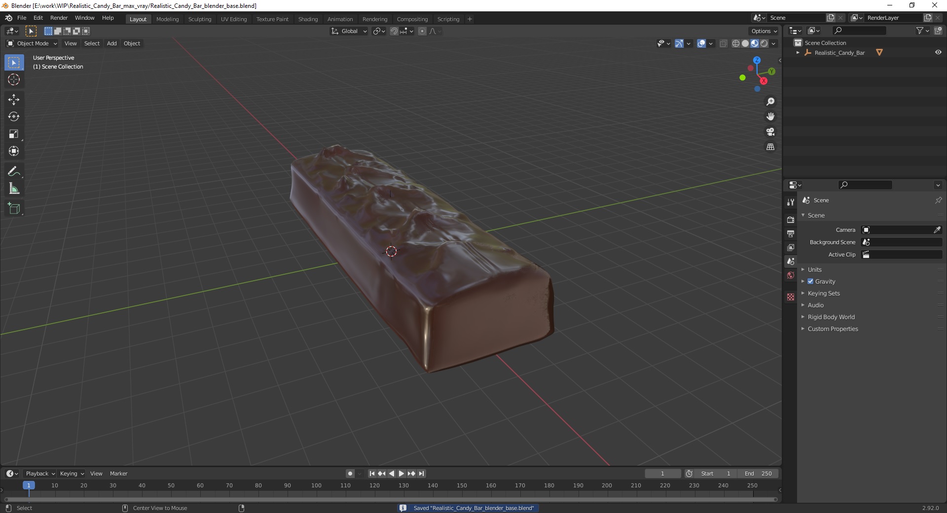 Realistic Candy Bar 3D model