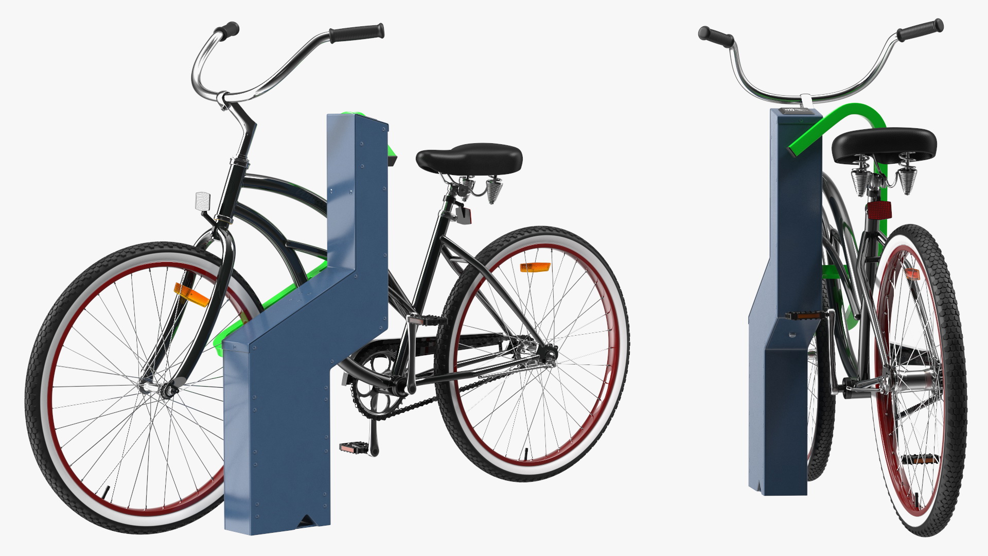 3D model Bike Parked in Smart Bikeep Parking