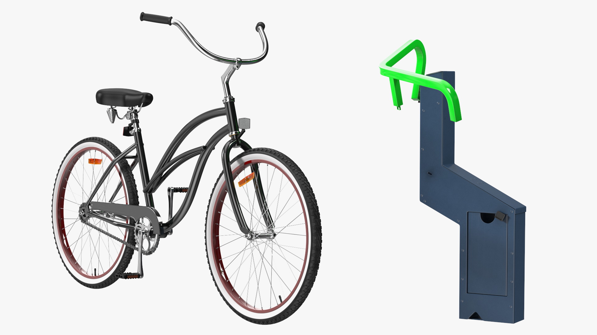 3D model Bike Parked in Smart Bikeep Parking