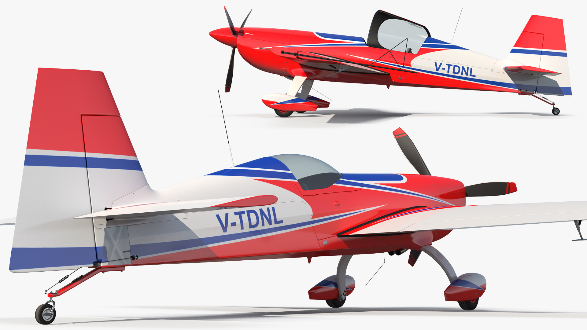 Aerobatic Monoplane Extra EA-300 Rigged 3D model