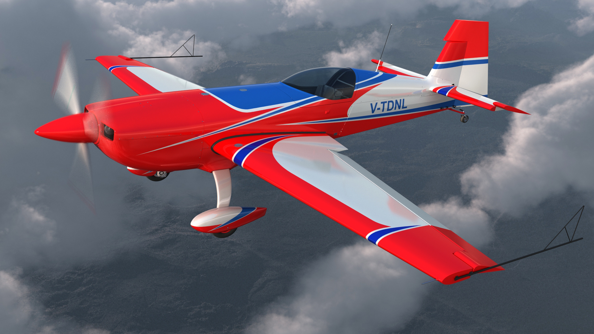 Aerobatic Monoplane Extra EA-300 Rigged 3D model