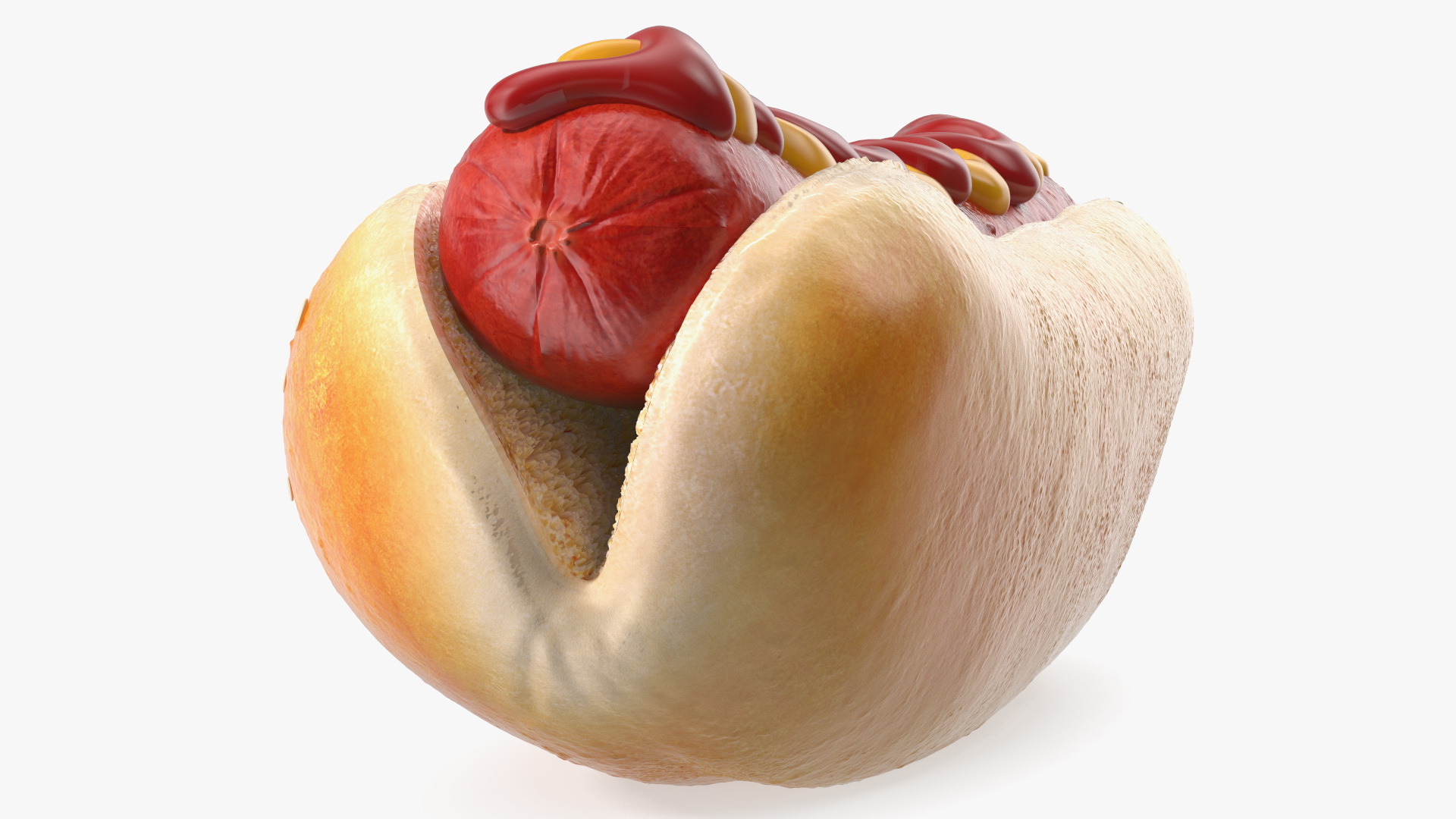 3D model Hot Dog with Ketchup Mustard Zigzag
