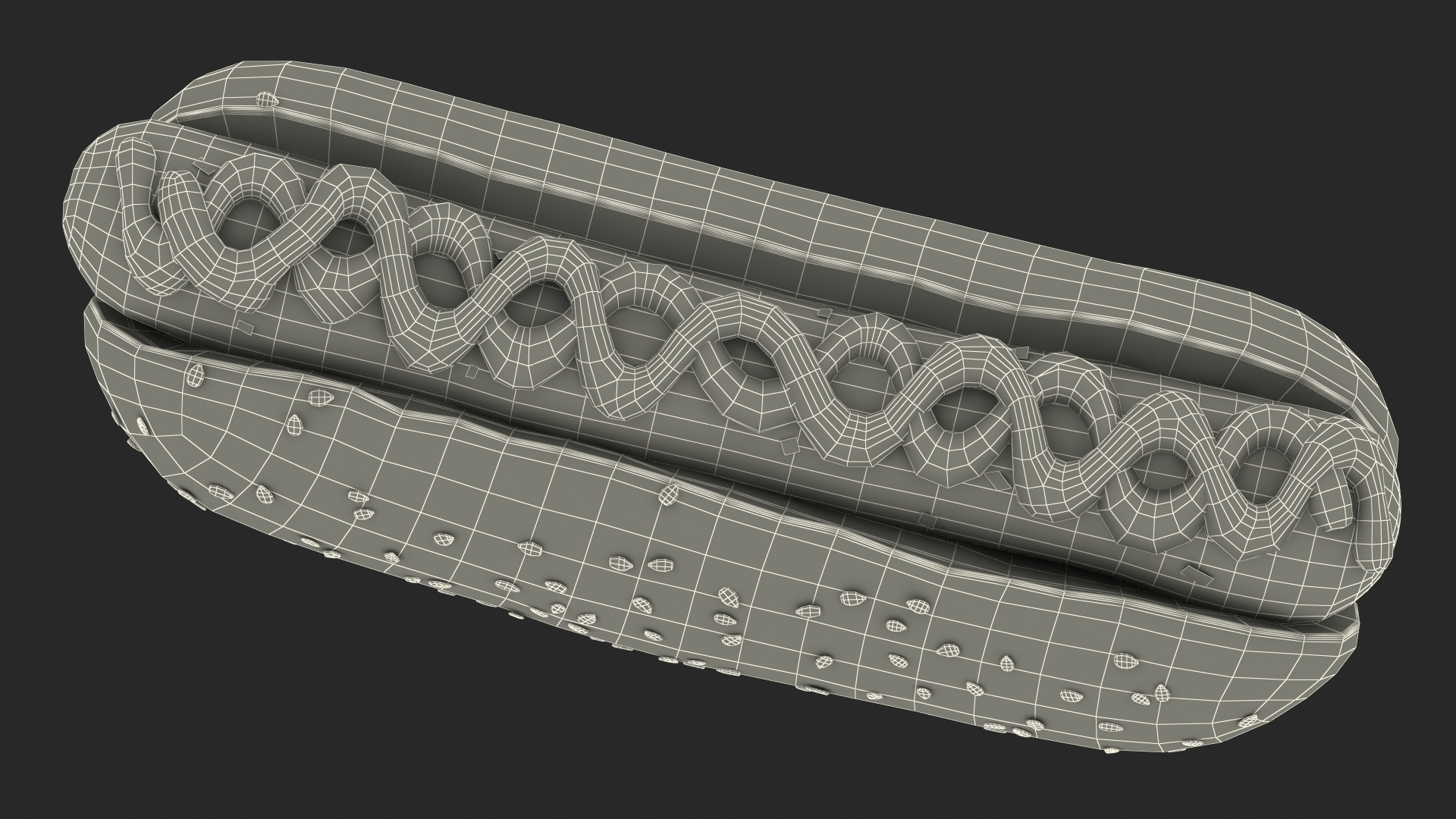 3D model Hot Dog with Ketchup Mustard Zigzag