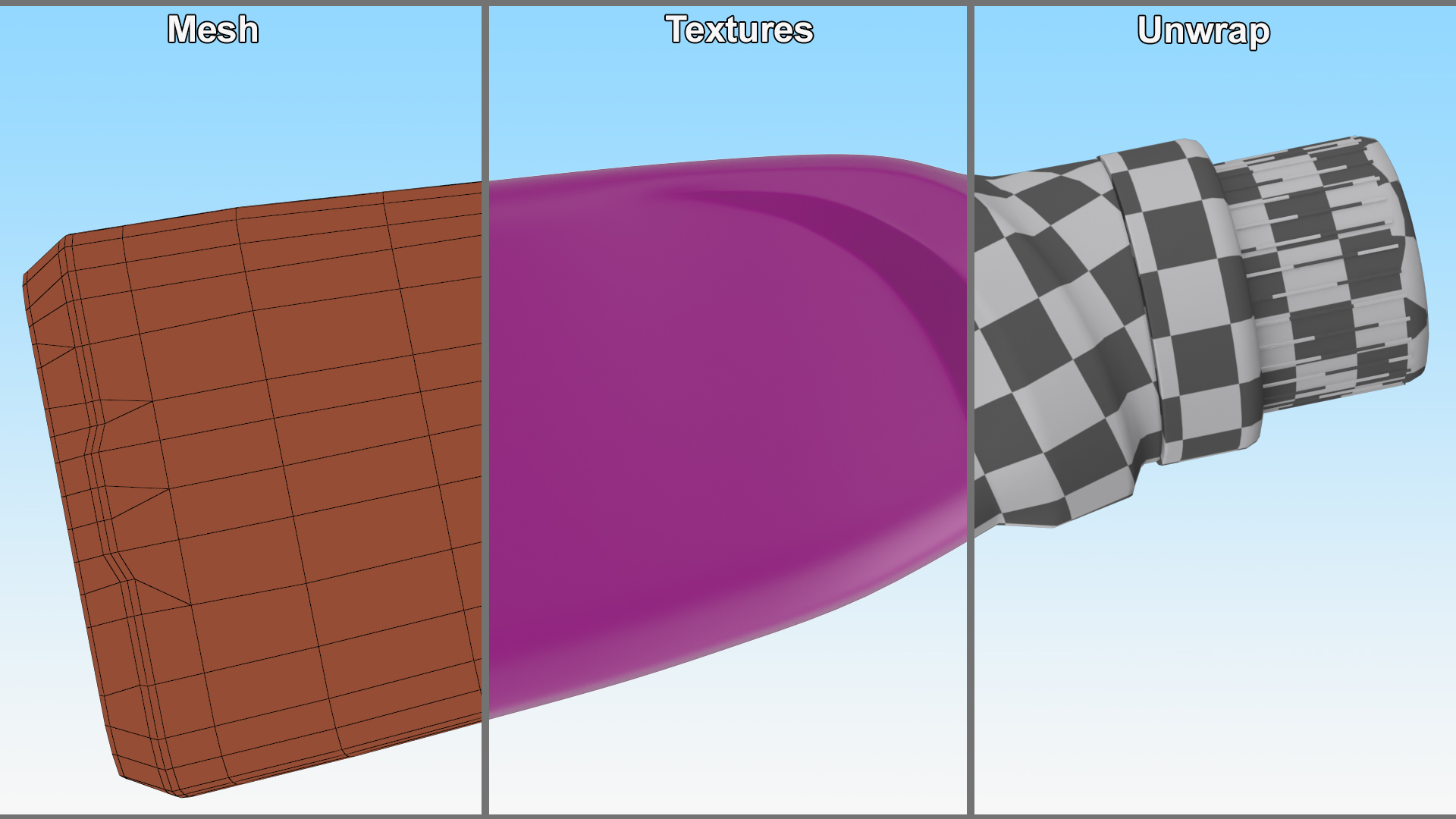 3D Household Chemicals Bottle Pink