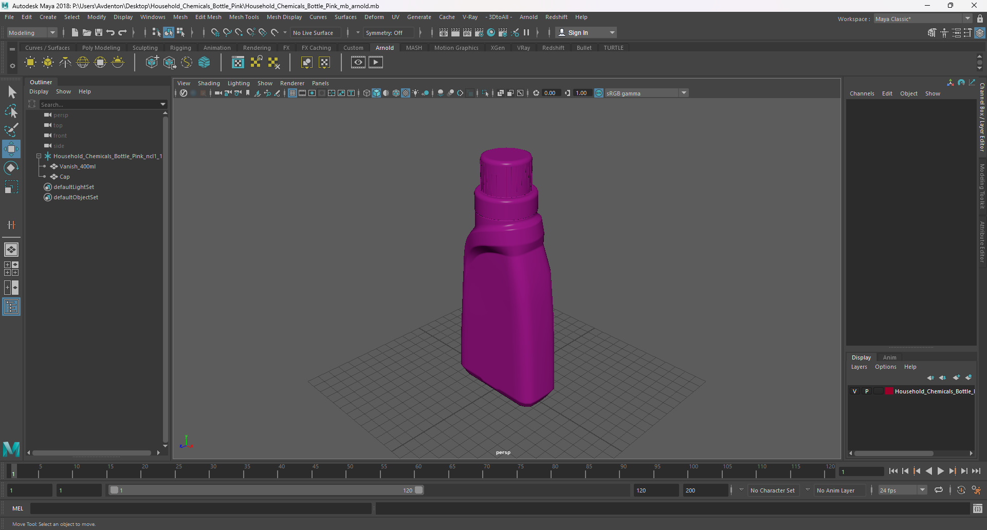 3D Household Chemicals Bottle Pink