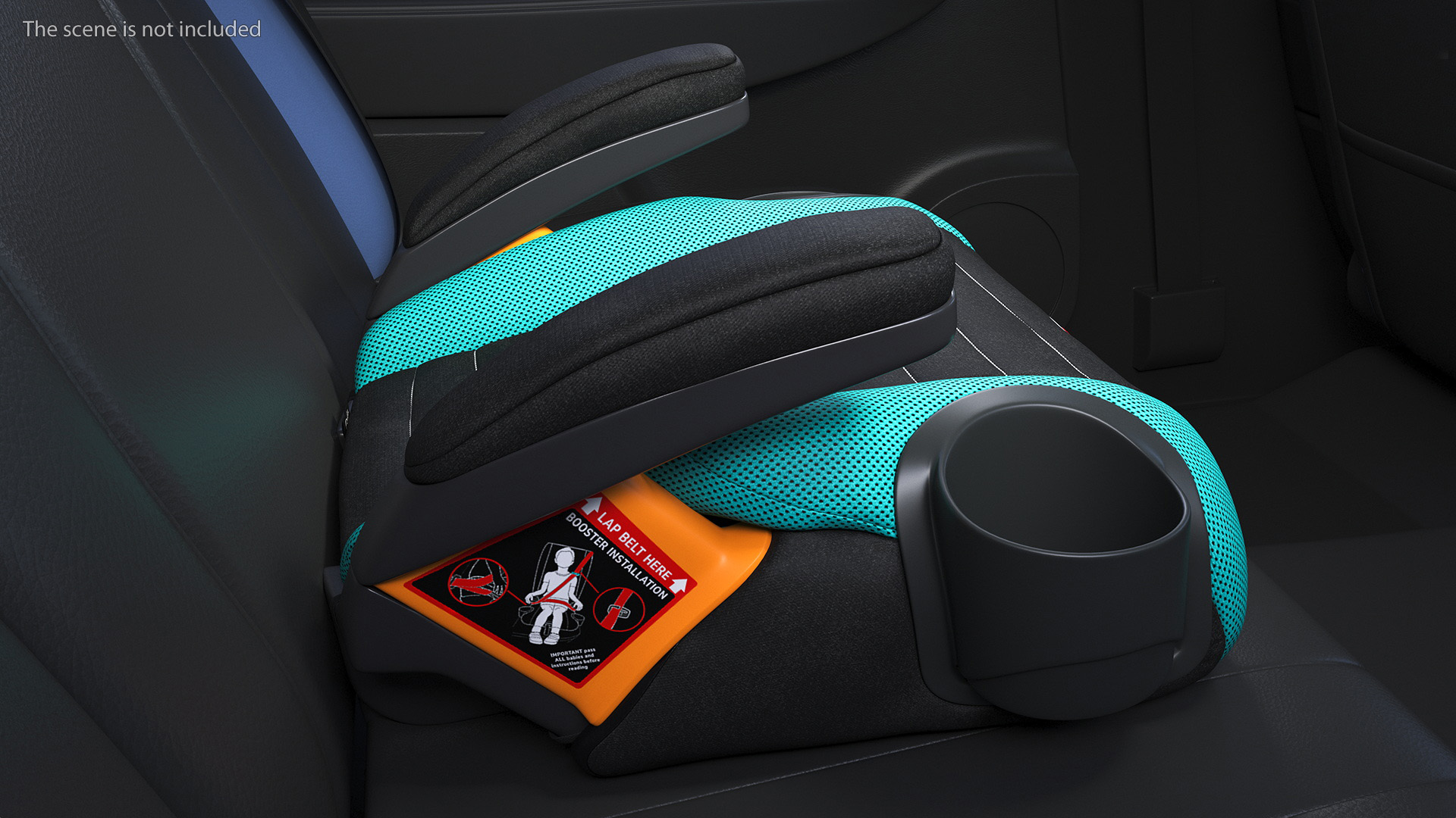 Backless Booster Car Seat Chicco Blue 3D