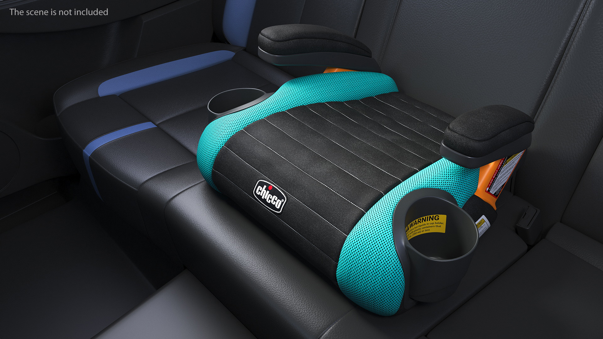 Backless Booster Car Seat Chicco Blue 3D