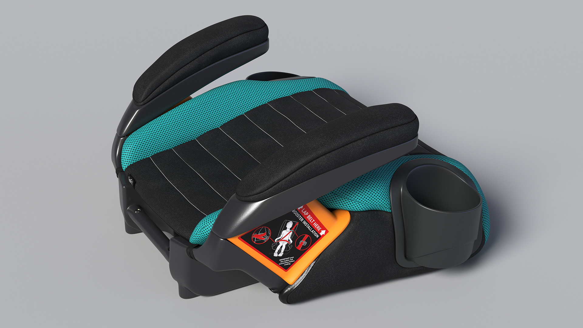 Backless Booster Car Seat Chicco Blue 3D