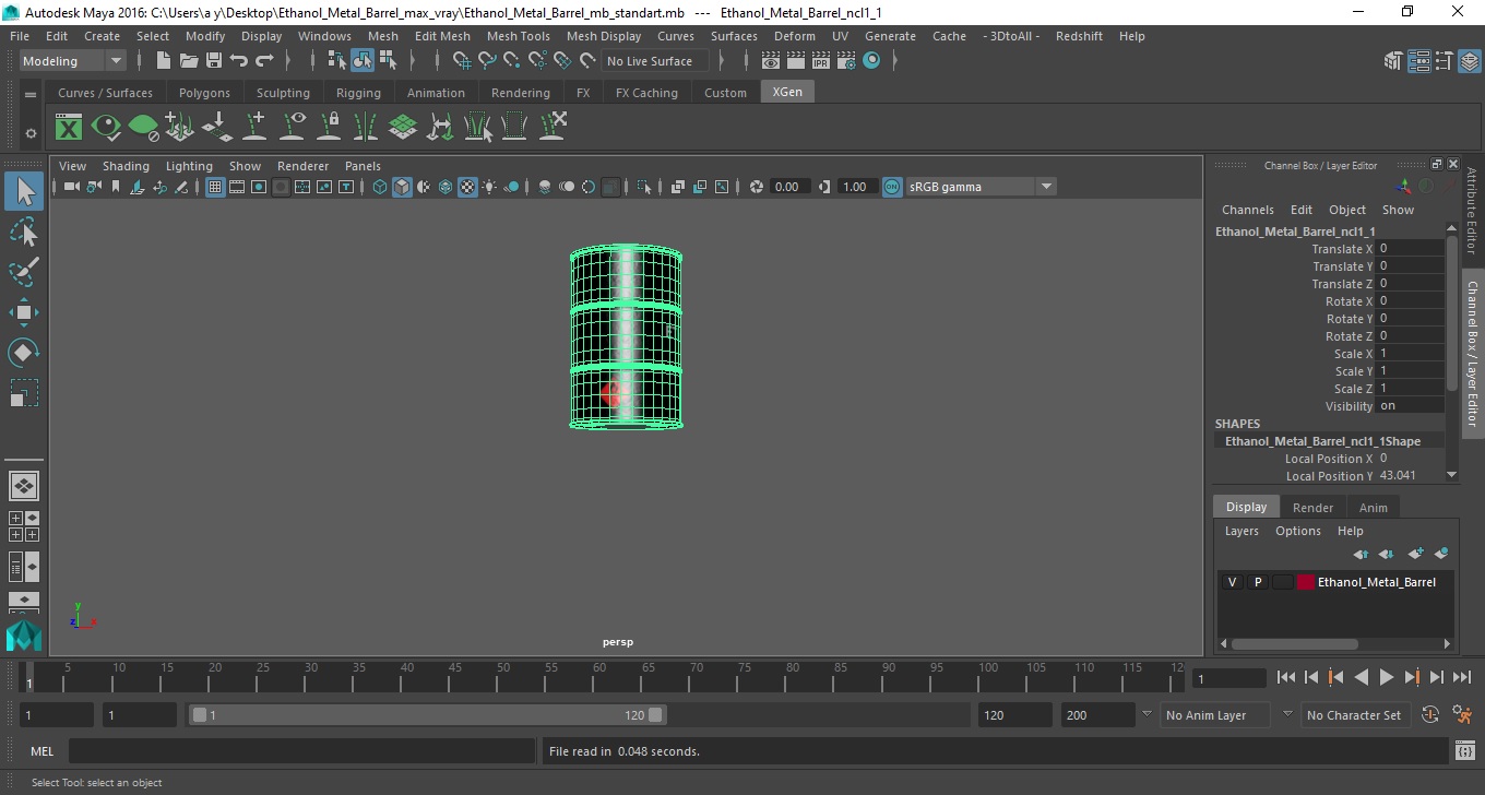 3D model Ethanol Metal Barrel