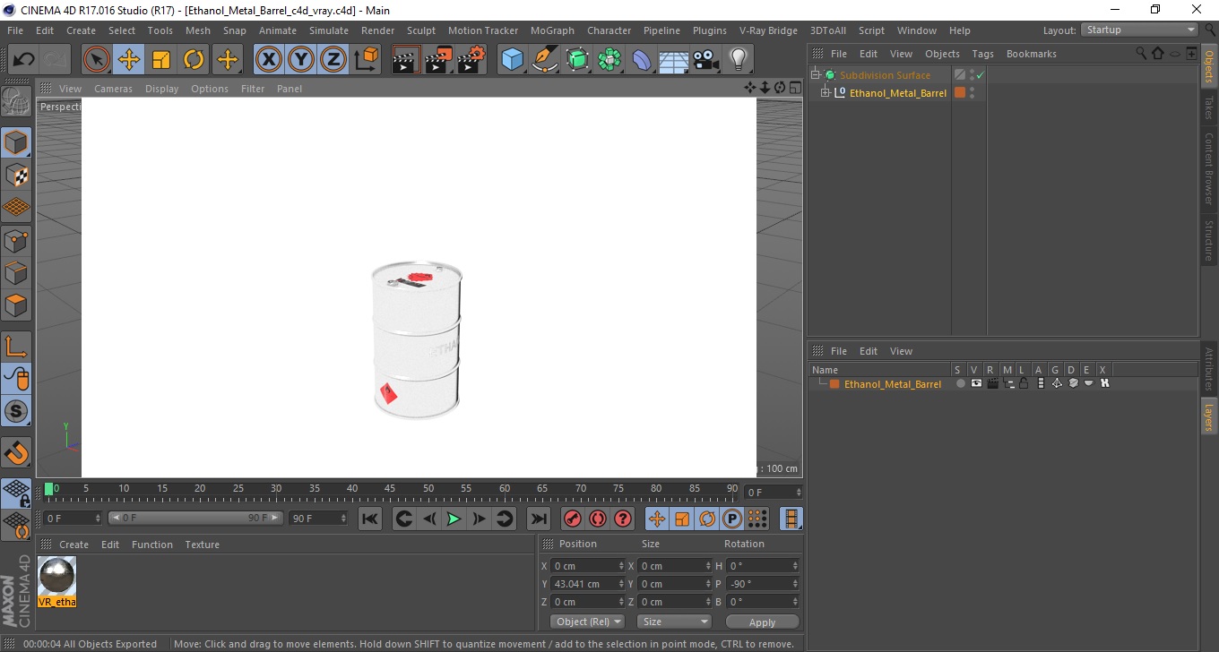 3D model Ethanol Metal Barrel