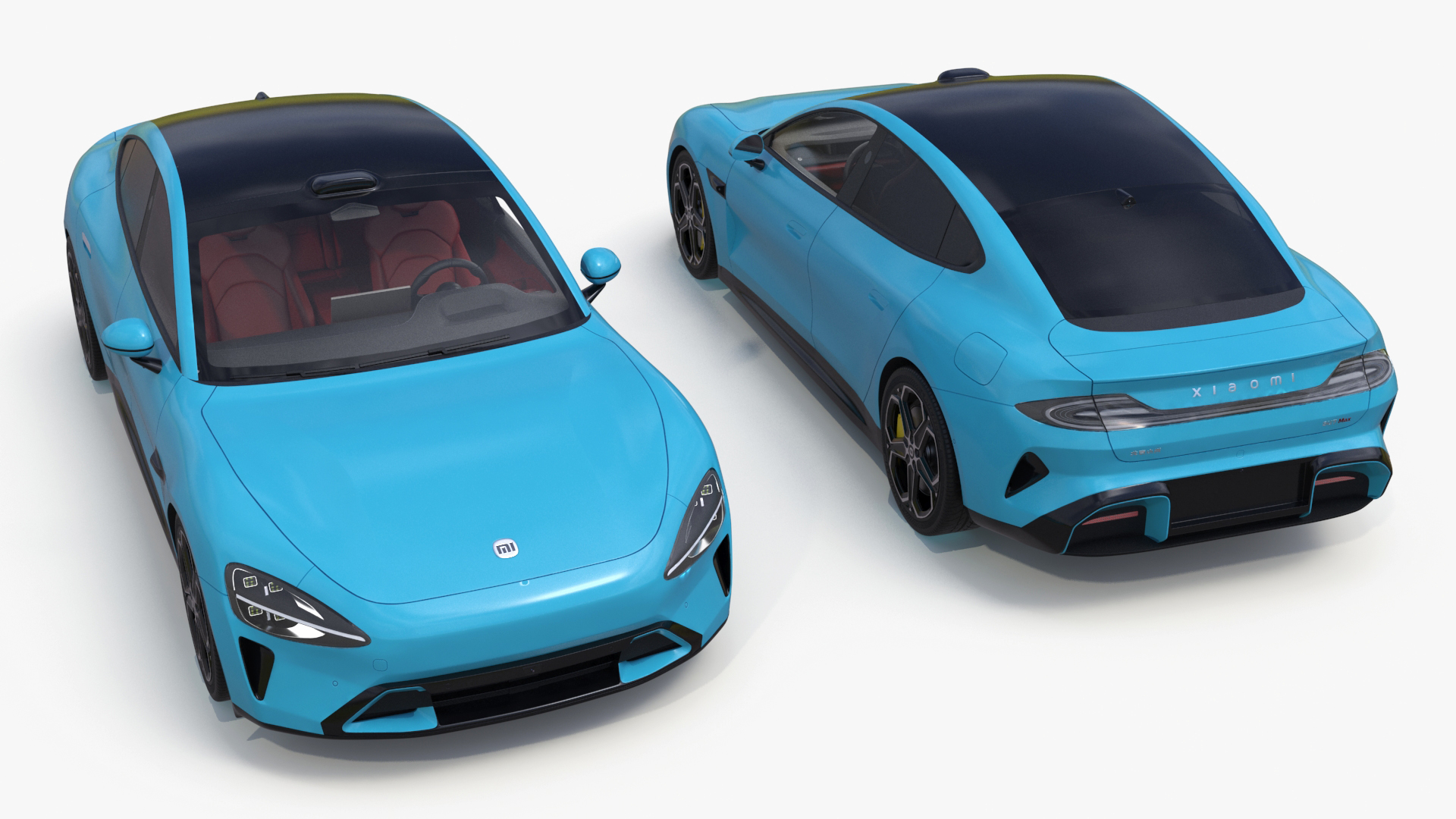 3D model Electric Car Xiaomi SU7 EV Car 2023 Aqua Blue