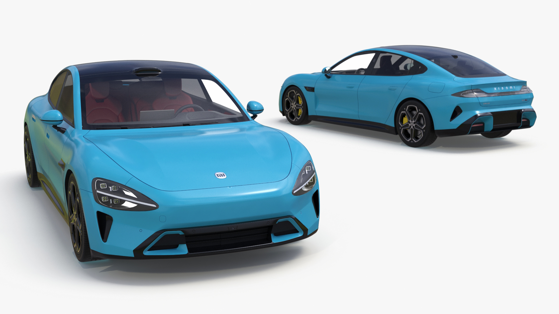 3D model Electric Car Xiaomi SU7 EV Car 2023 Aqua Blue