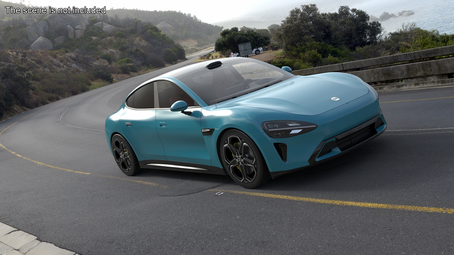 3D model Electric Car Xiaomi SU7 EV Car 2023 Aqua Blue