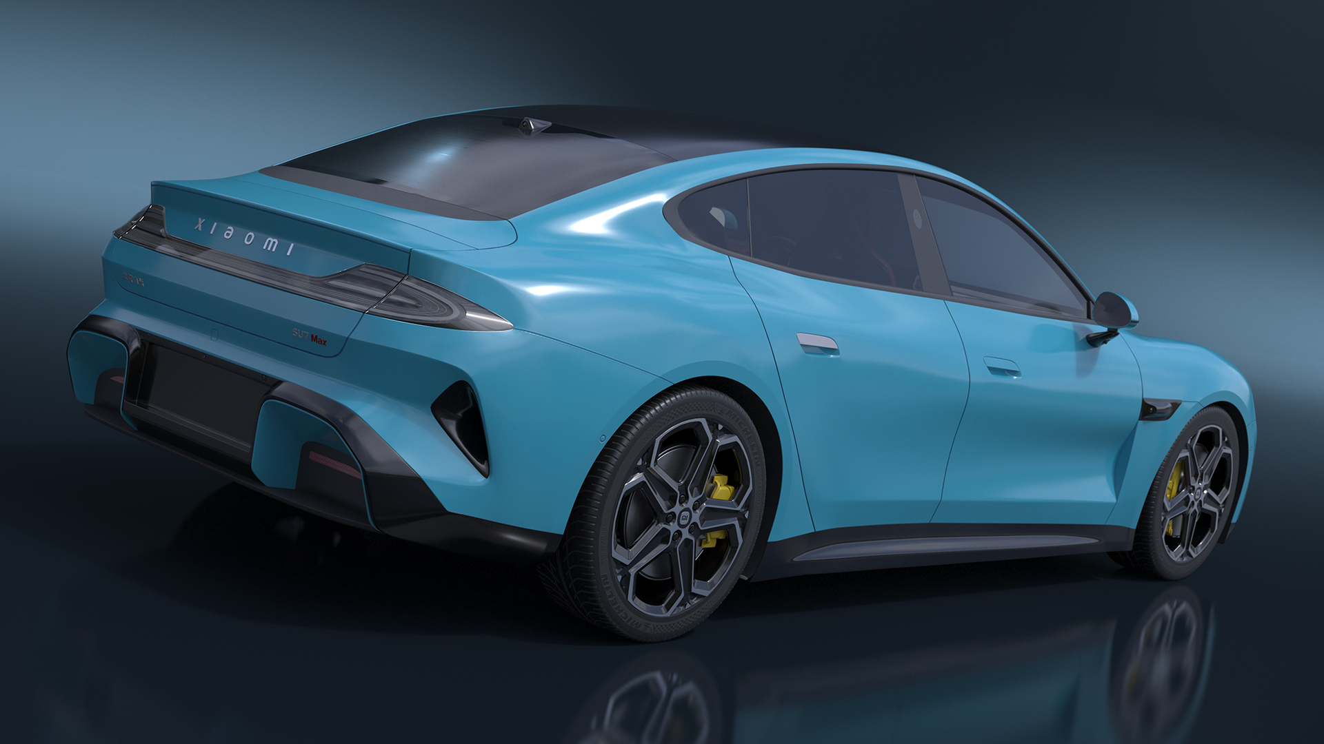 3D model Electric Car Xiaomi SU7 EV Car 2023 Aqua Blue