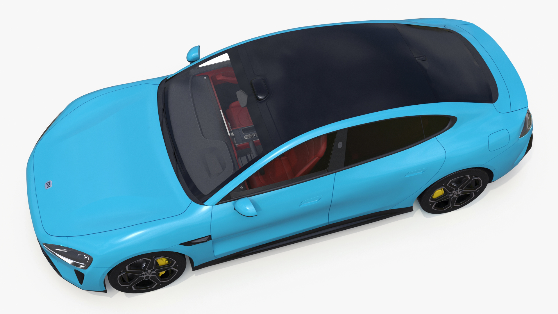 3D model Electric Car Xiaomi SU7 EV Car 2023 Aqua Blue