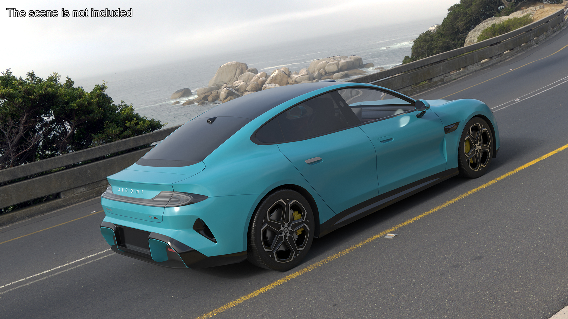 3D model Electric Car Xiaomi SU7 EV Car 2023 Aqua Blue