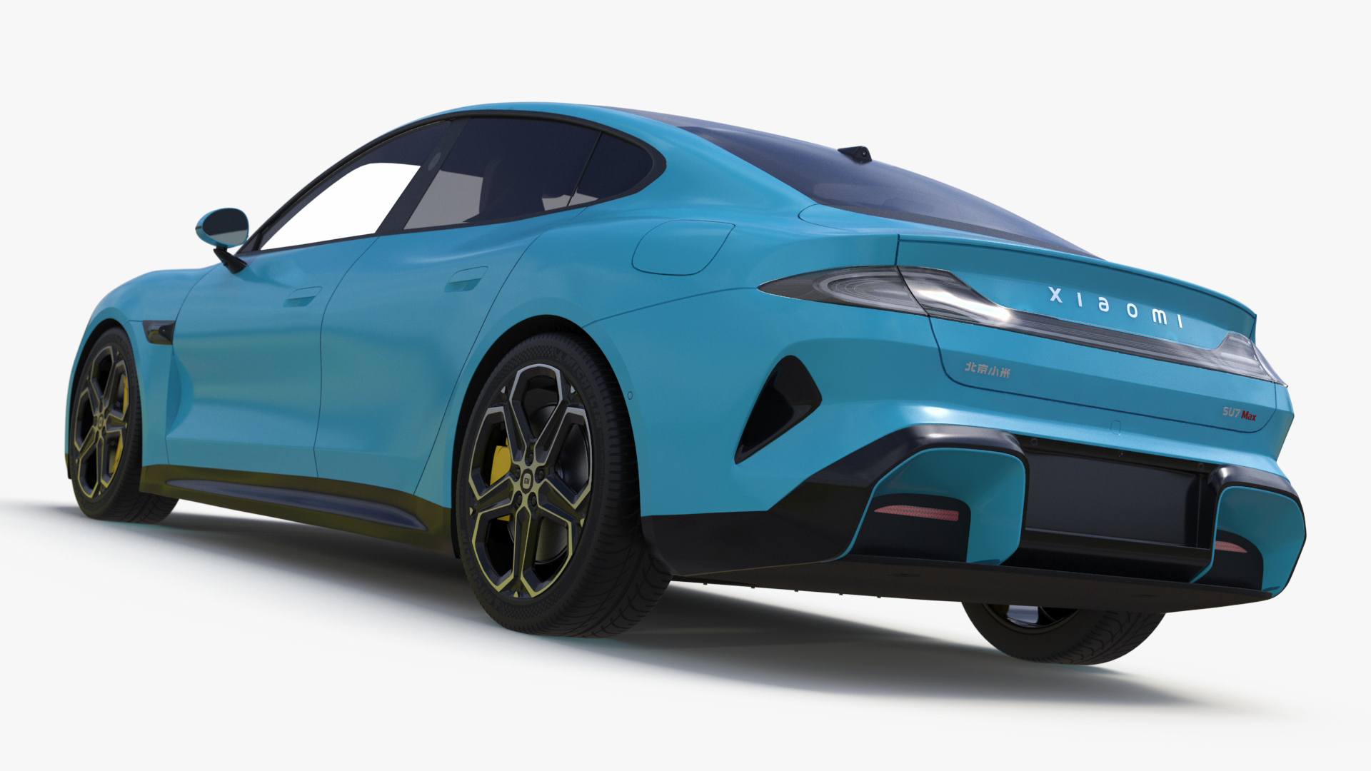 3D model Electric Car Xiaomi SU7 EV Car 2023 Aqua Blue