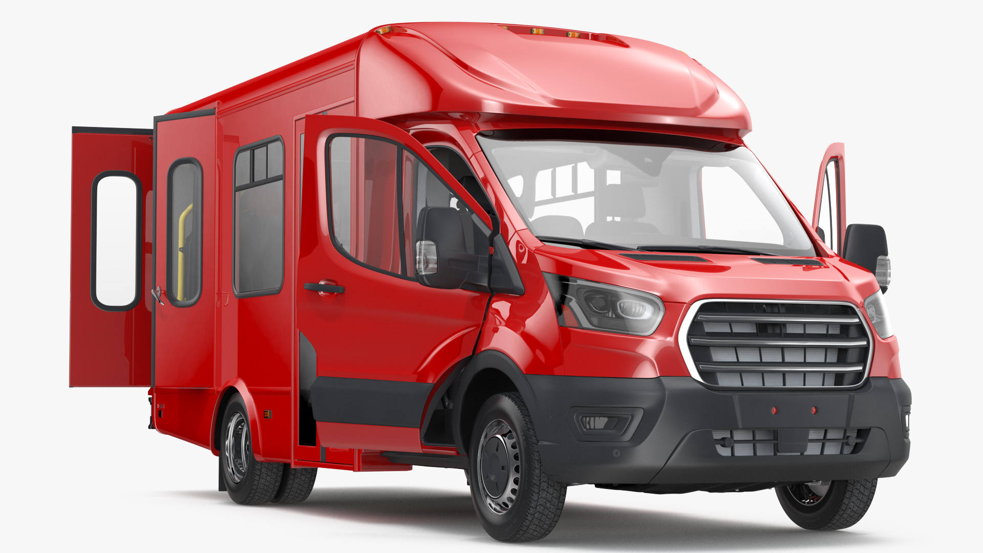 Passenger Shuttle Bus Rigged for Cinema 4D 3D