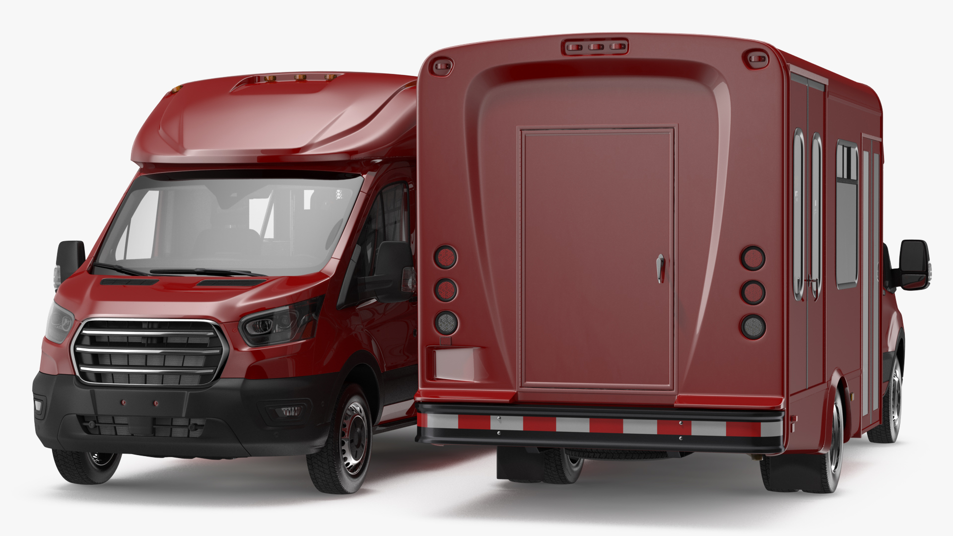 Passenger Shuttle Bus Rigged for Cinema 4D 3D