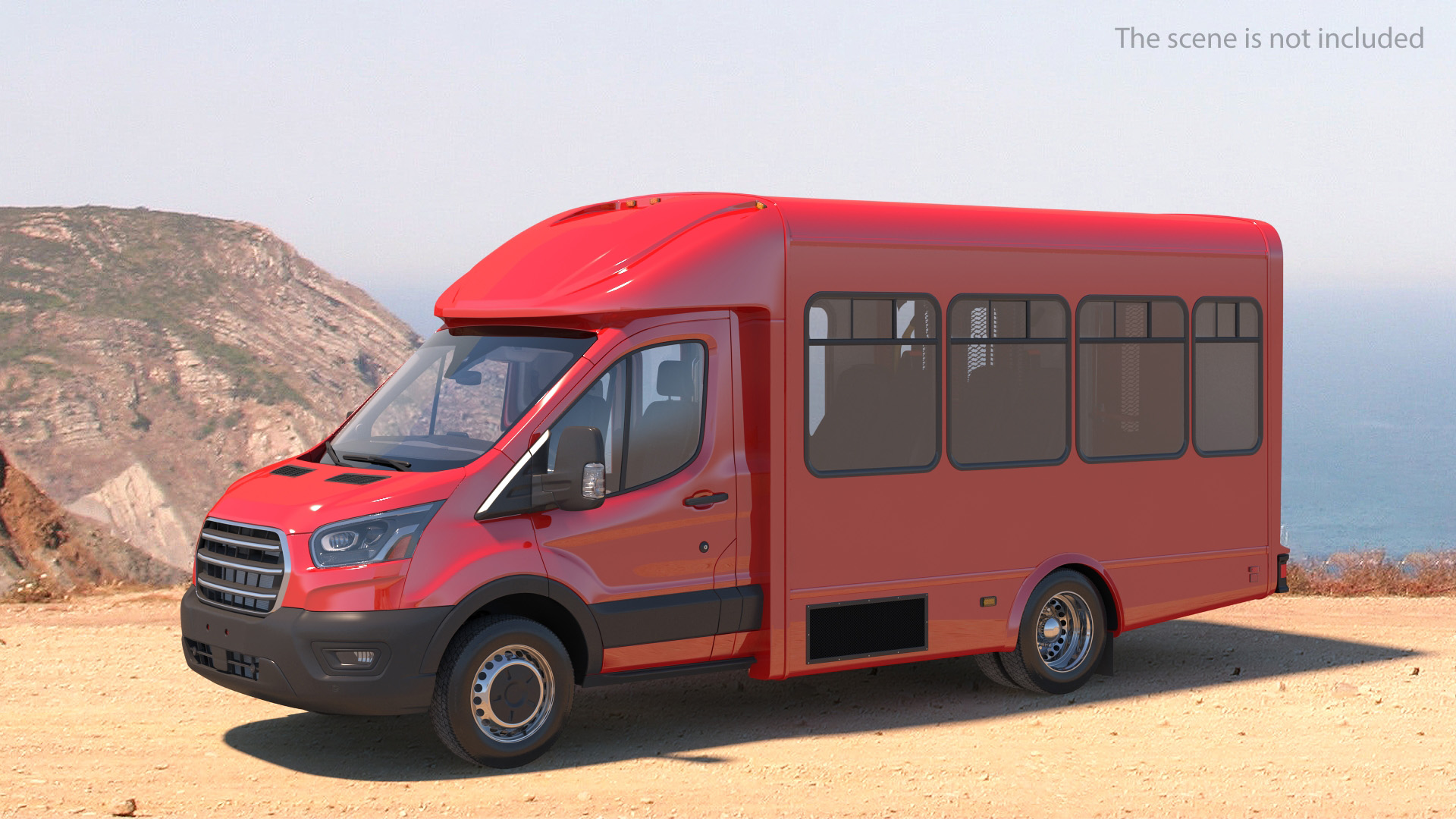 Passenger Shuttle Bus Rigged for Cinema 4D 3D