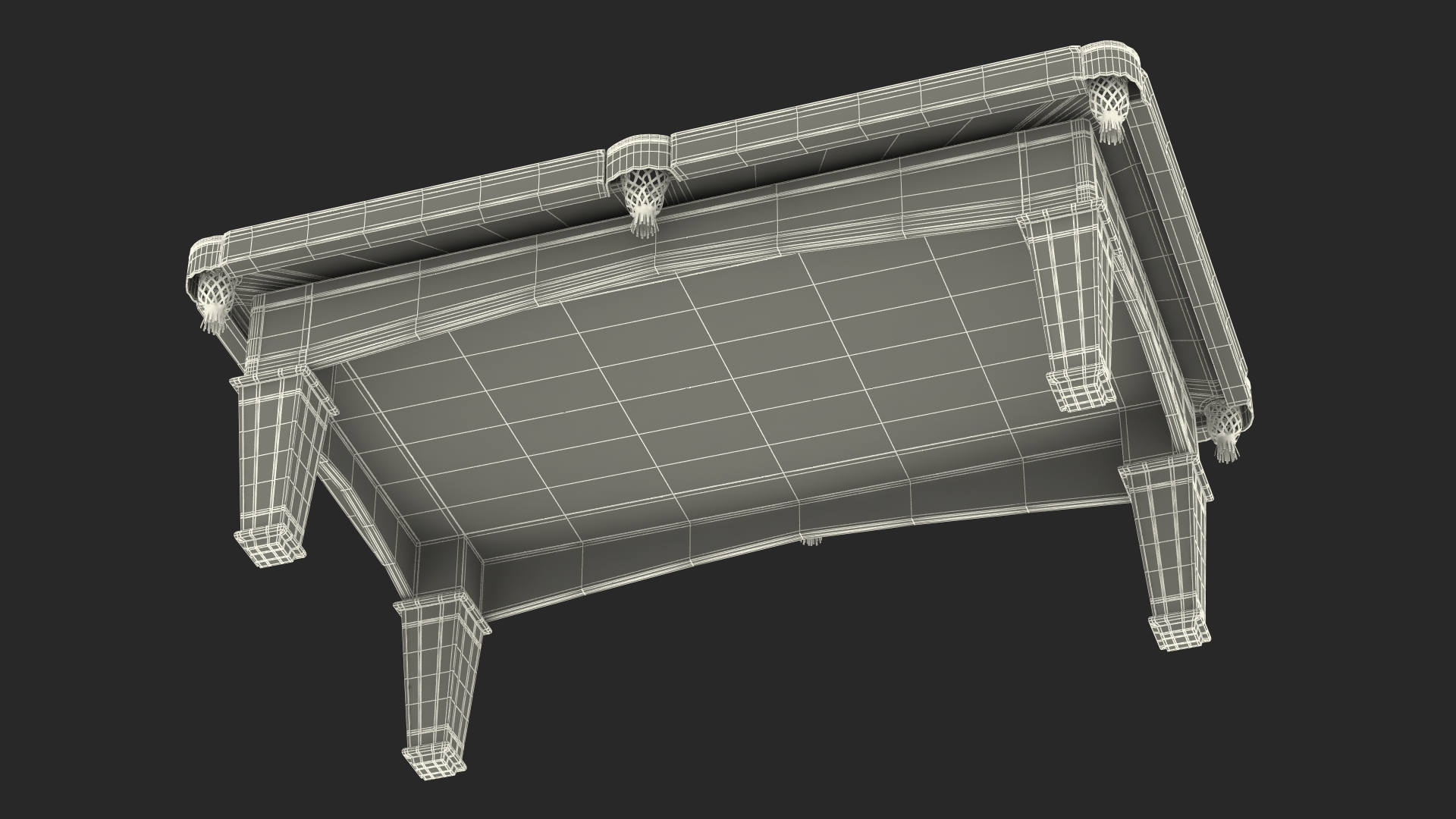 Billiard Table with Cues and Ball Set 3D