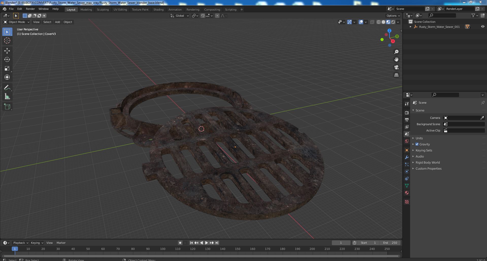 3D Rusty Storm Water Sewer model