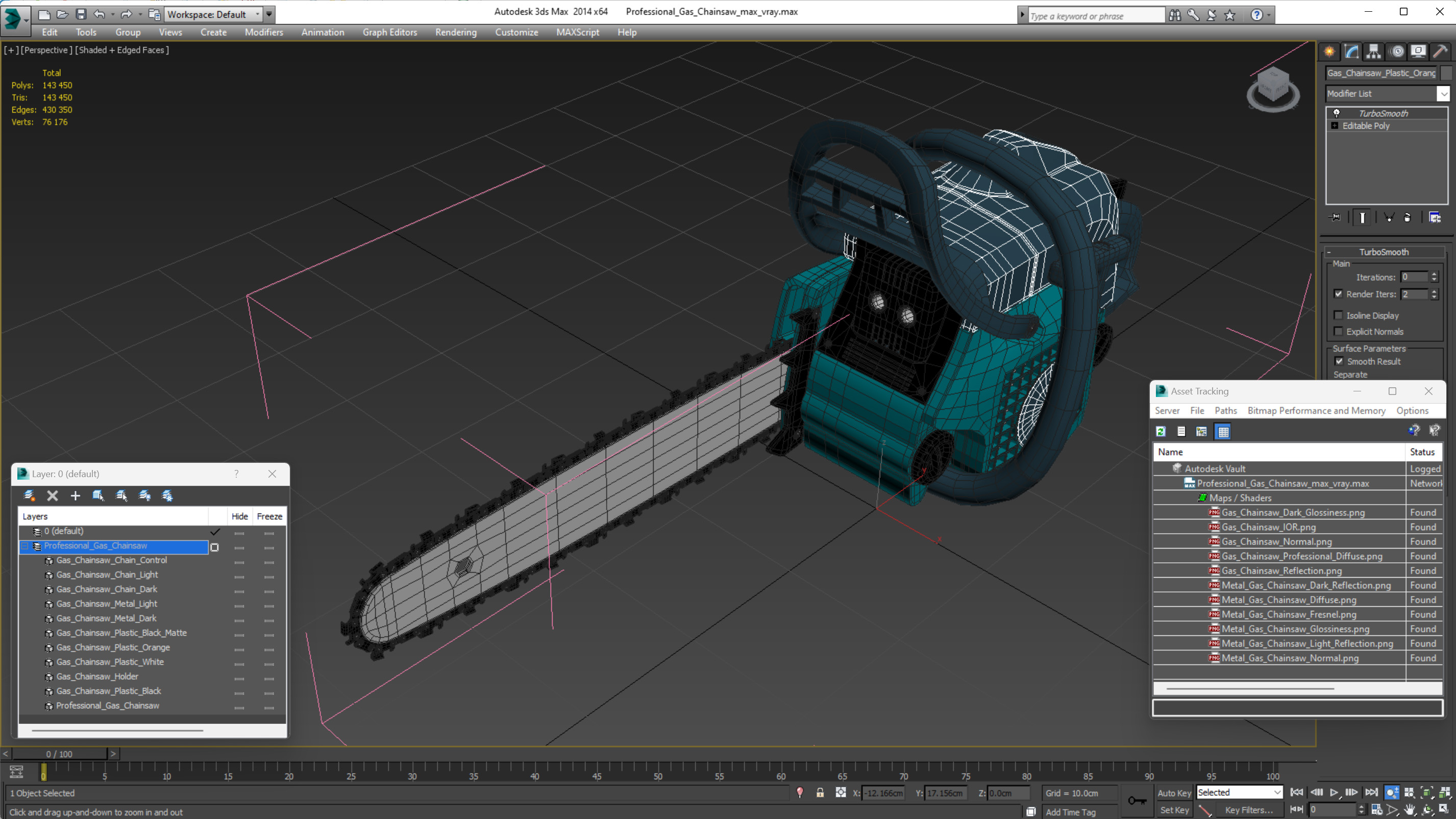 3D model Professional Gas Chainsaw