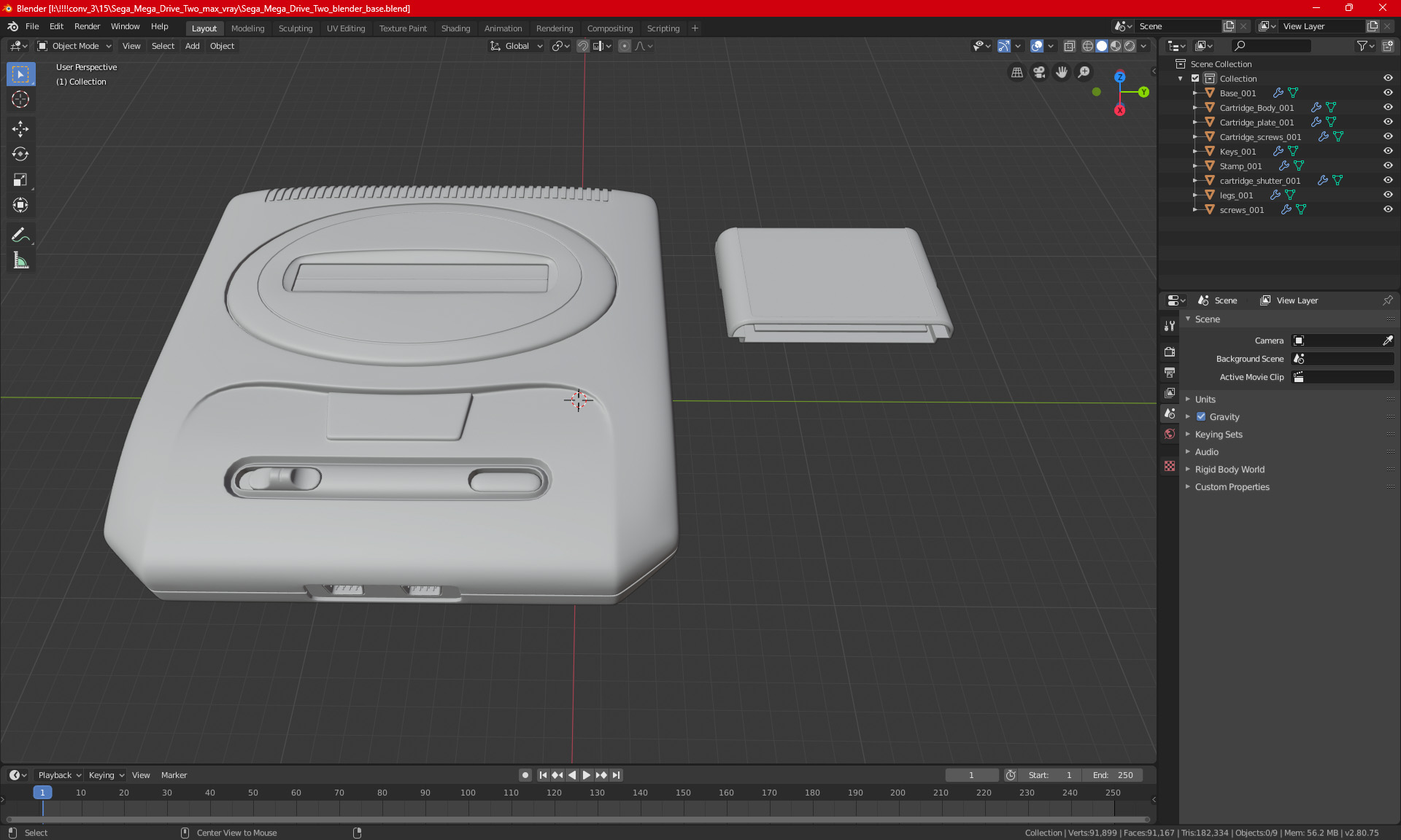 Sega Mega Drive Two 3D model