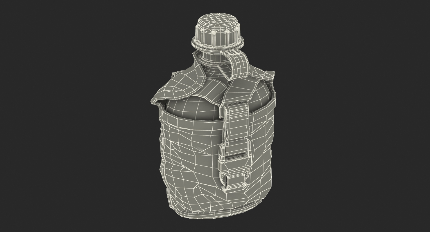 3D Outdoor Water Canteen Plastic Military model