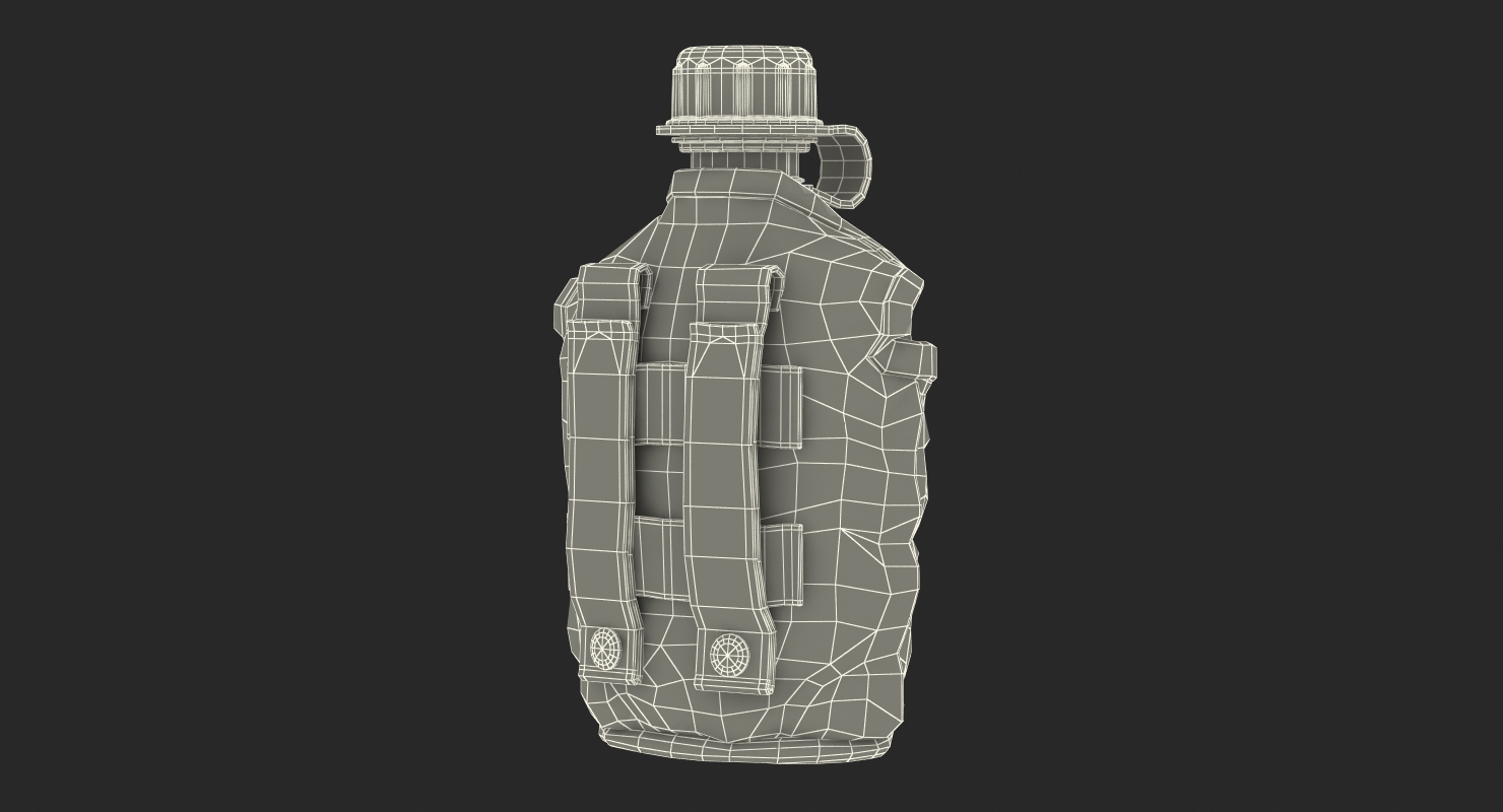 3D Outdoor Water Canteen Plastic Military model