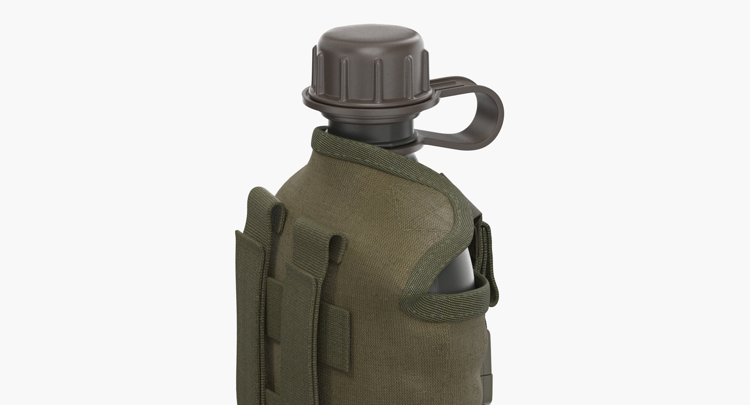 3D Outdoor Water Canteen Plastic Military model