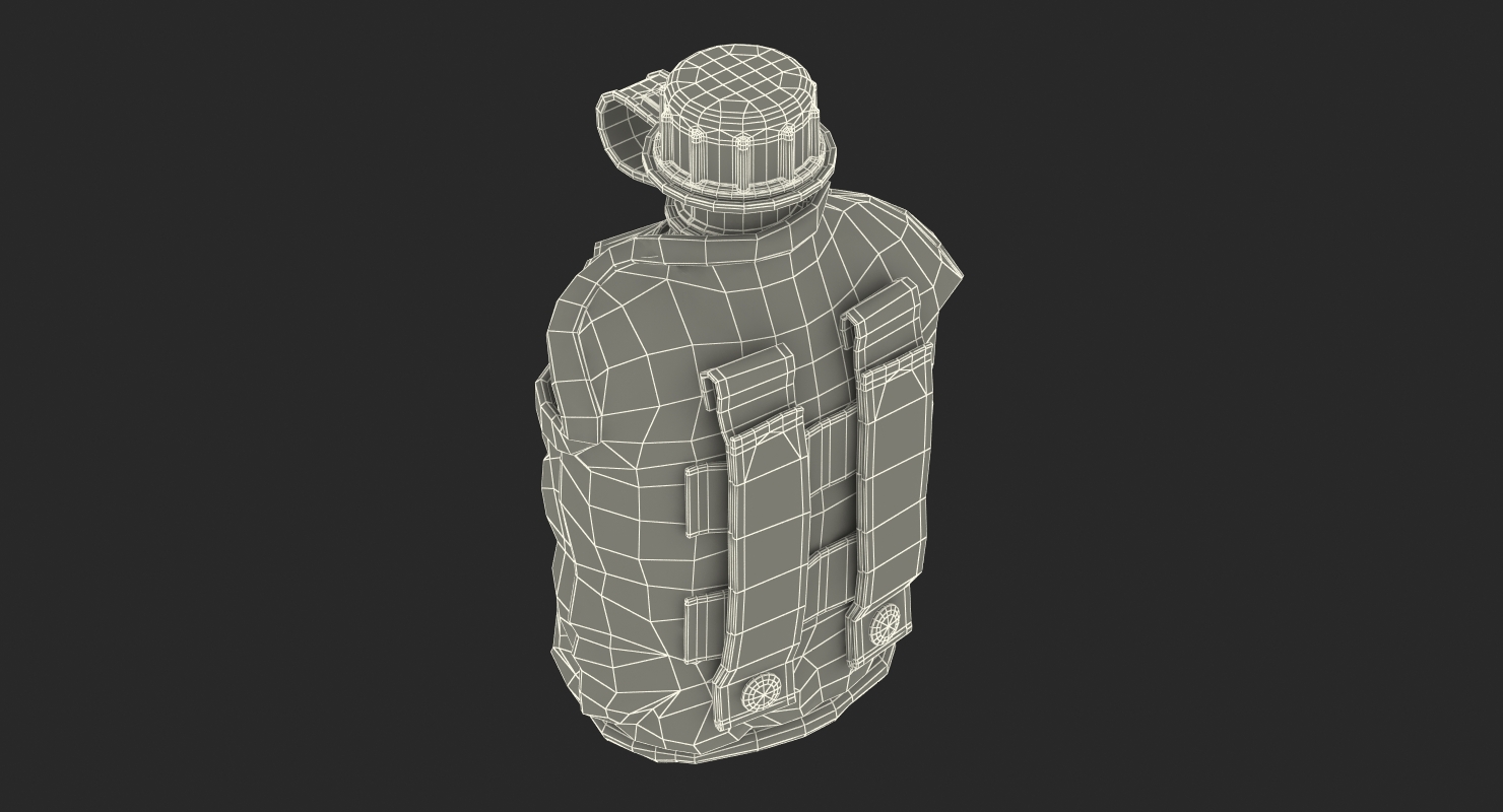 3D Outdoor Water Canteen Plastic Military model