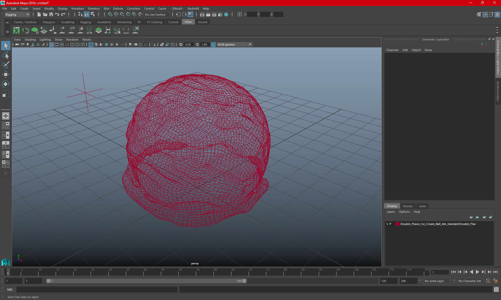 3D model Strawberry Ice Cream Ball
